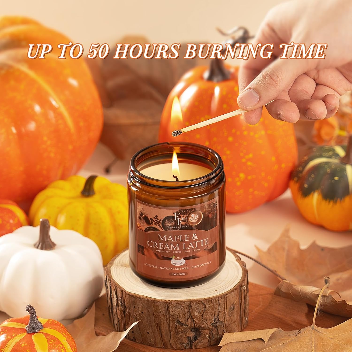 Thumbnail 2 de FF FRAGRFLOWING 006-9 Fall Soy Wax Candle Set, 6 Autumn Scents in Glass Jars