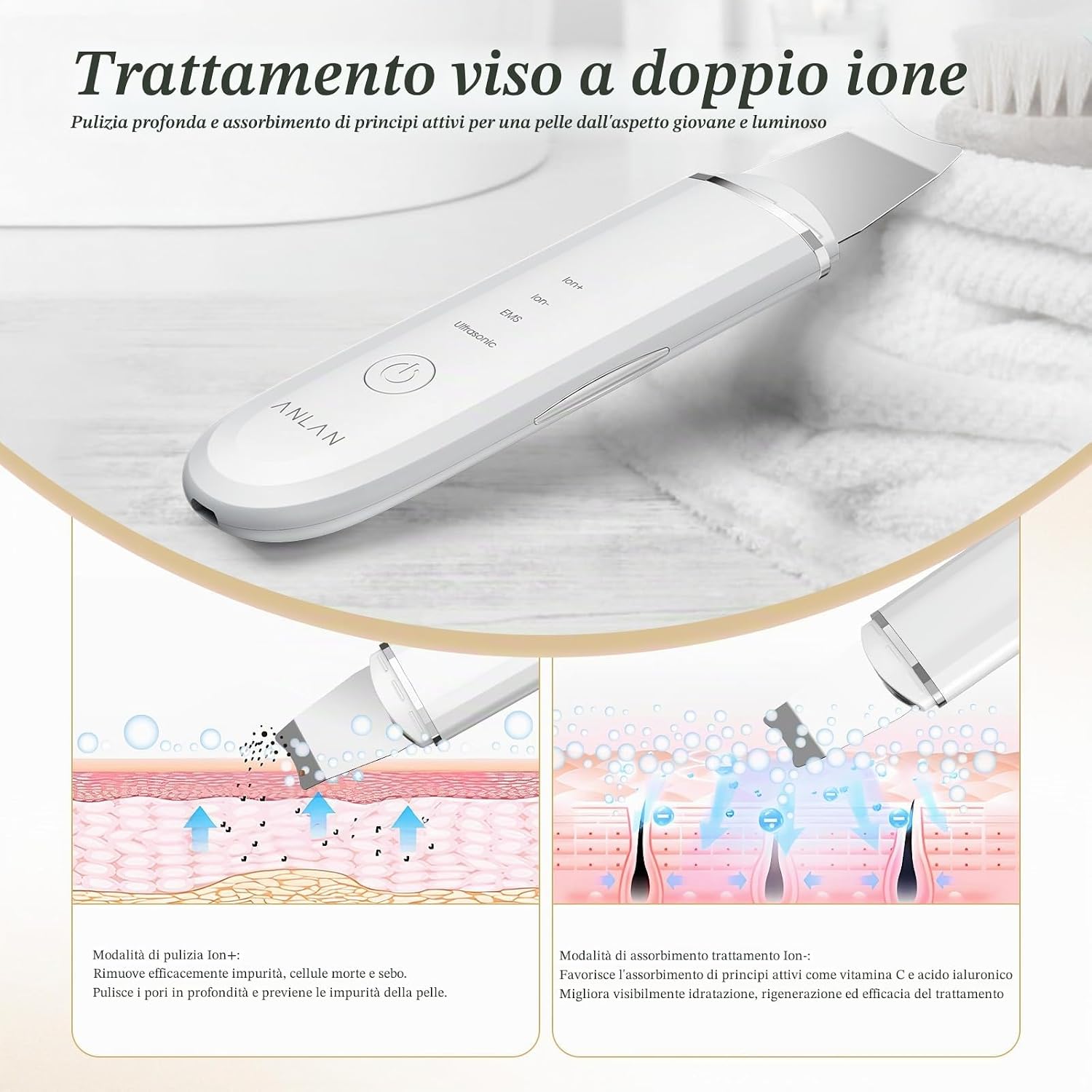 Thumbnail 3 de ANLAN Skin Scrubber Pulizia Viso 4 modalità 🧖♀
