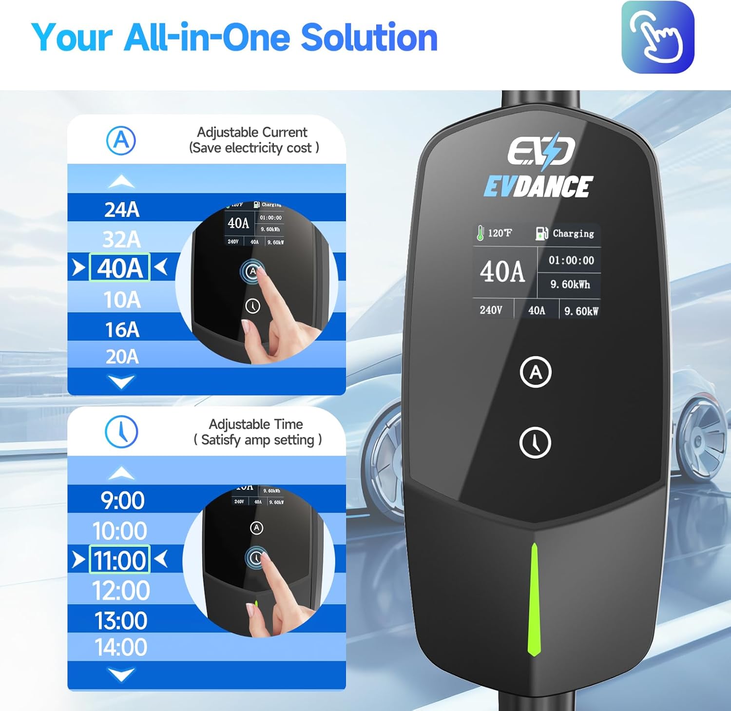 Detalle 2 de EVDANCE Level 2 40A EV Charger 9.6kW