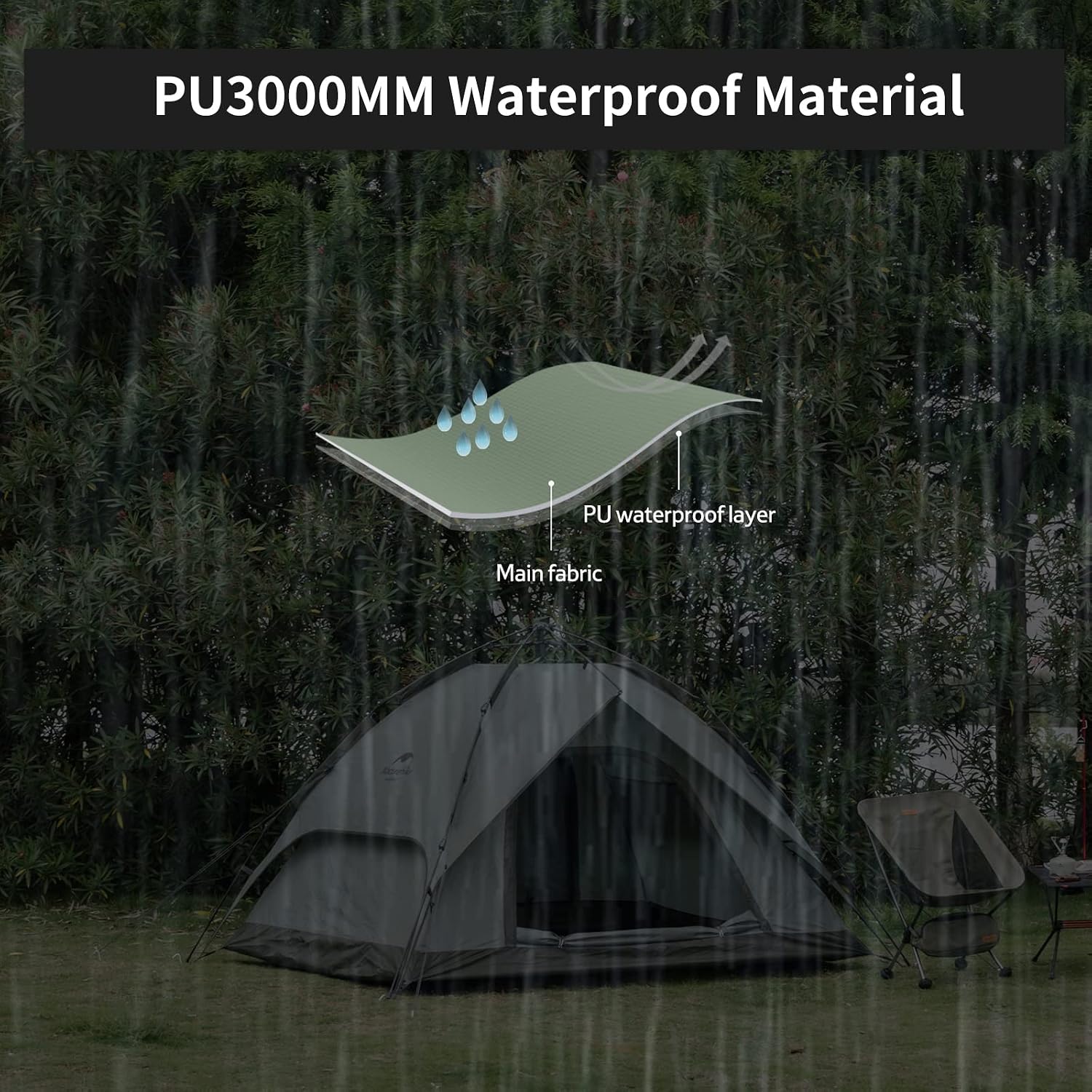 Thumbnail 6 de Naturehike 3 People Pop-up Camping Tent: pop-uptent voor 3 personen, waterdicht