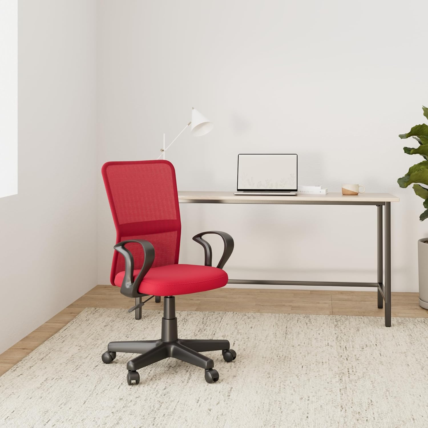 Thumbnail 1 de TRESKO Chaise fauteuil de bureau ergonomique avec accoudoirs et dossier respirant, hauteur d’assise ajustable 32 à 45 cm