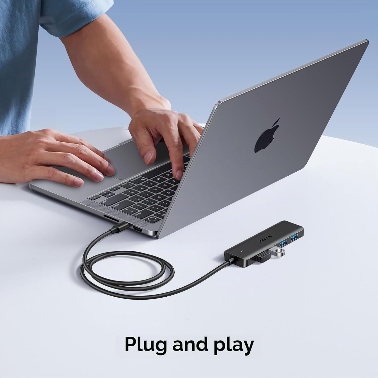 Detalle 2 de UGREEN USB-C-hub met 4 USB 3.0-poorten en kabel van 100 cm