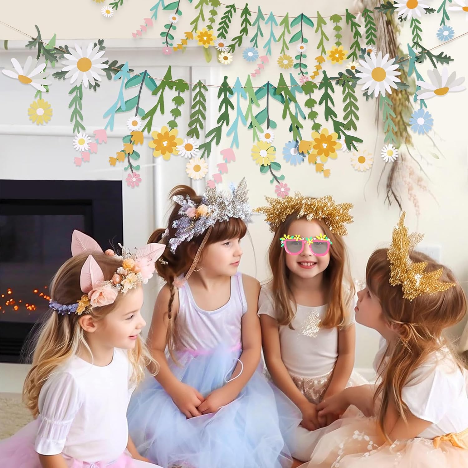 Thumbnail 6 de SUNBEAUTY Flower Paper Garland (Wildflowers) – Wildflower paper banner for indoor or outdoor party backdrops (20 pcs)
