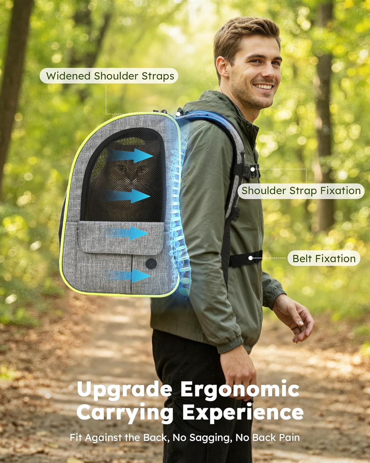 Thumbnail 6 de Pecute Sac Transport Chat Extensible Gris