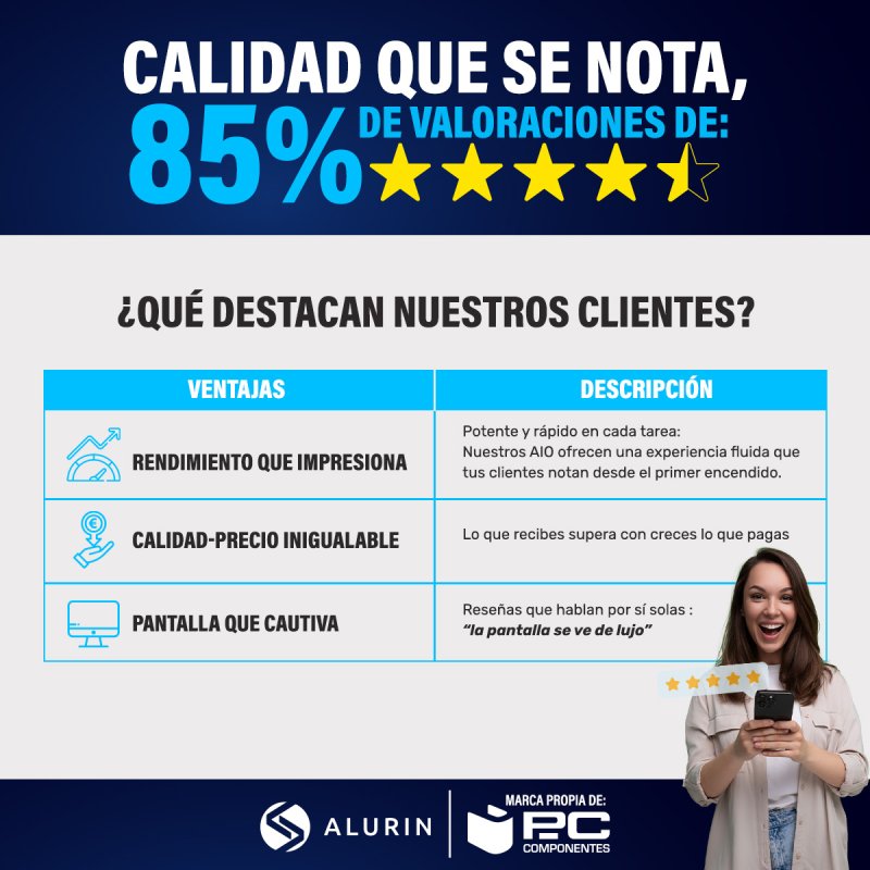 Detalle 2 de Alurin Flow AIO 27" i5-12400, 16GB/1TB — Altura regulable