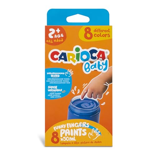 Detalle de CARIOCA Tempera a Dita Baby – Set da 8 colori lavabili da 50 ml per bambini 2+
