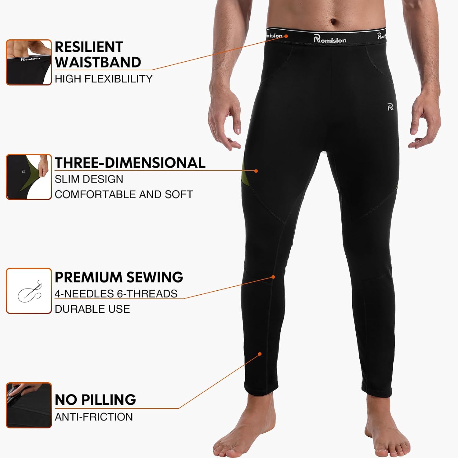 Detalle 2 de romision Thermal Underwear Long Johns base layer set for cold weather