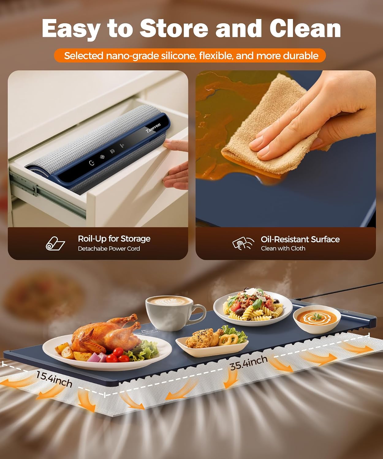Detalle de TASEVEN Electric Food Warming Mat 36" x 15