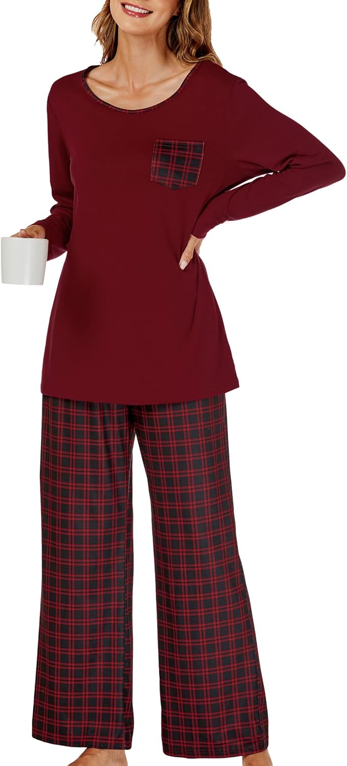Thumbnail 4 de JCQIGOA Damen-Schlafanzug Langarm (2-teilig) – bequemes Loungewear-Set für Winternächte