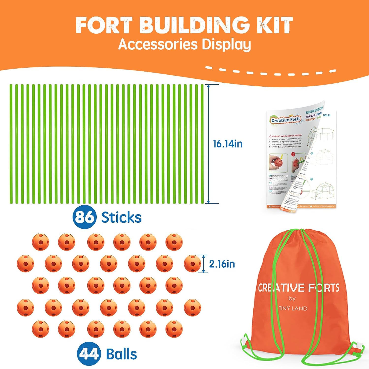 Detalle de Tiny Land Fort Building Kit, 130 pieces