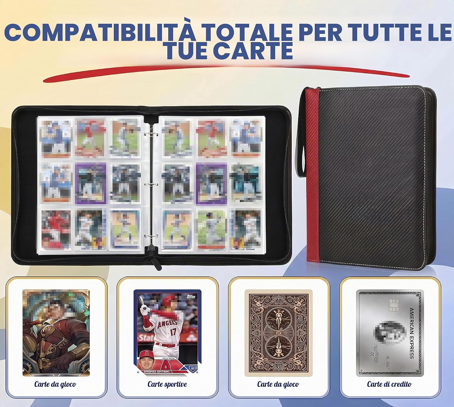 Detalle de KORVORIA Album Porta Carte 900 Tasche: grande capacità, protezione e stile in rosso