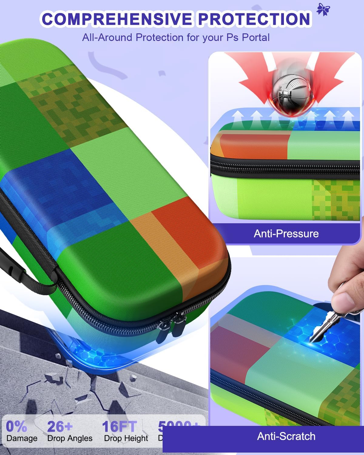 Thumbnail 2 de 14-in-1 Accessories Bundle for PlayStation Portal with Carry Case, Magnetic Charger Dock, Screen Protectors & More