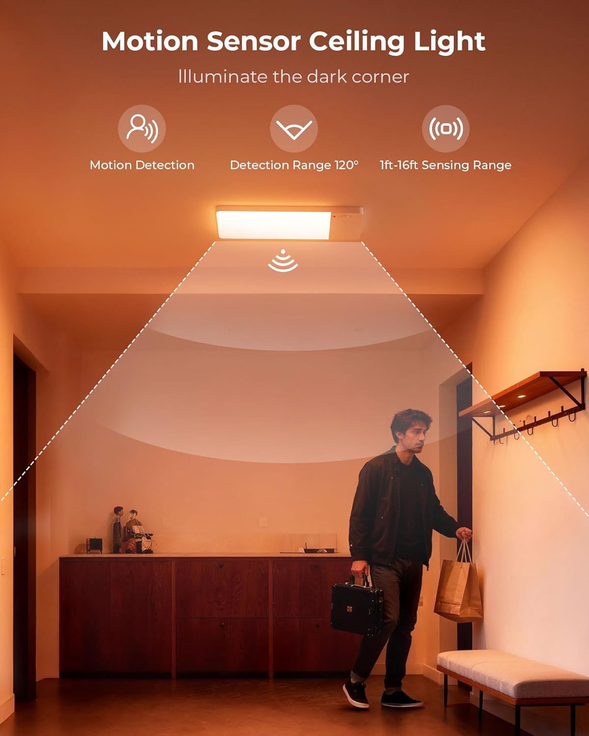 Thumbnail 3 de FULEN CL06 2-Pack Rechargeable Motion Sensor Ceiling Lights with RGB