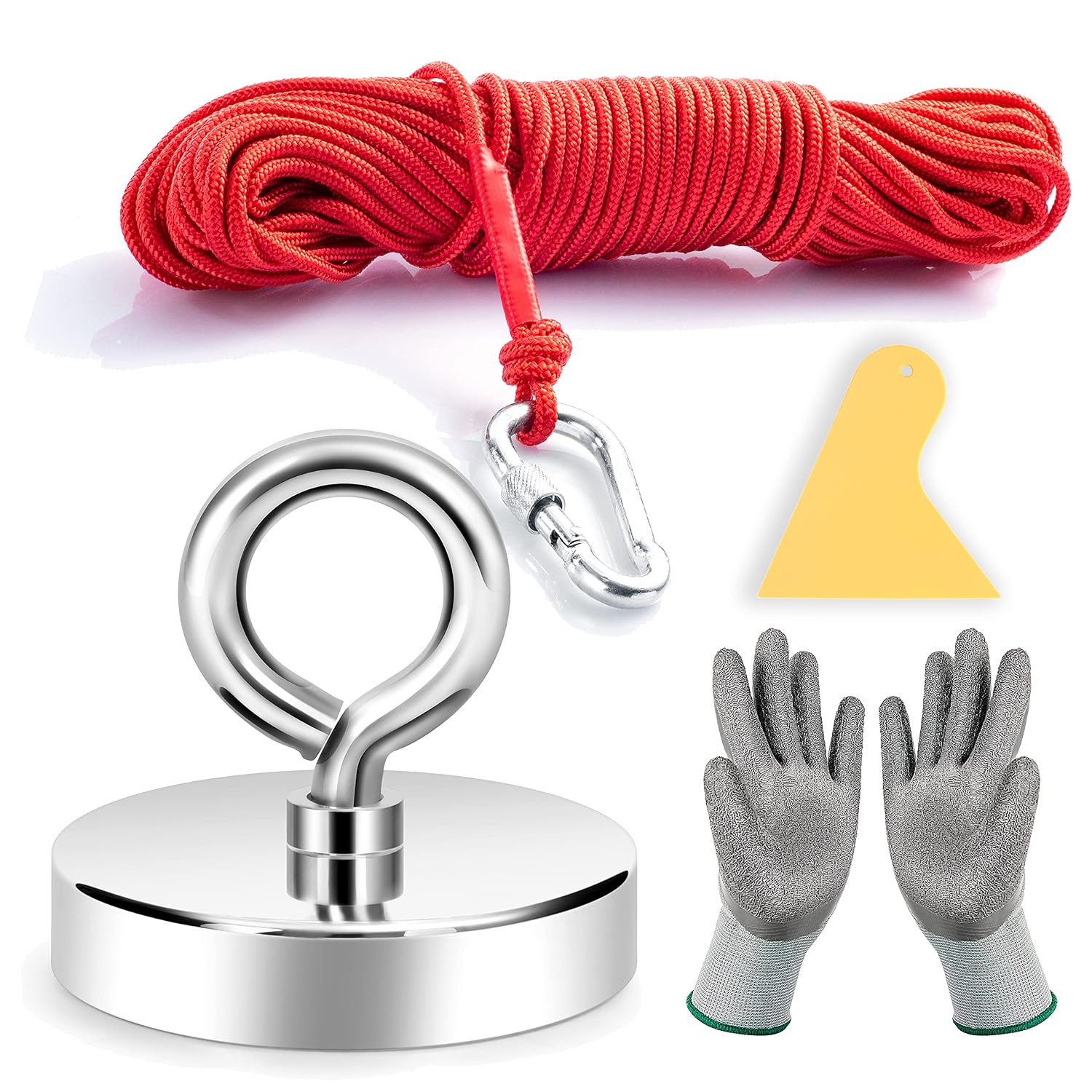 Detalle 1 de Neosmuk Fishing Magnet 500+ lb with Rope — 2.5-inch Neodymium Disc, Heavy-Duty Salvage Kit