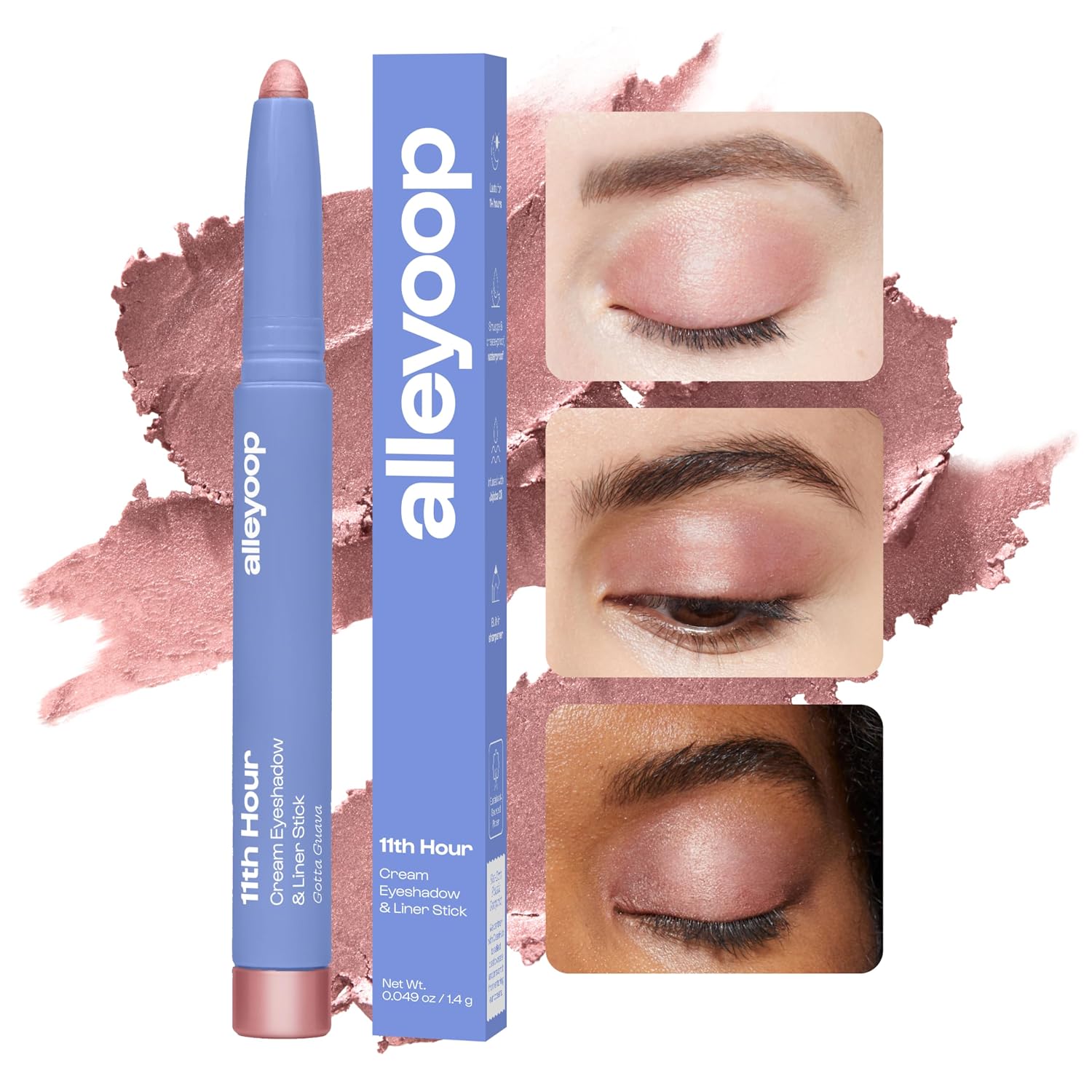 Thumbnail 1 de ALLEYOOP 11th Hour Waterproof Cream Eyeshadow Stick in Rose Shimmer
