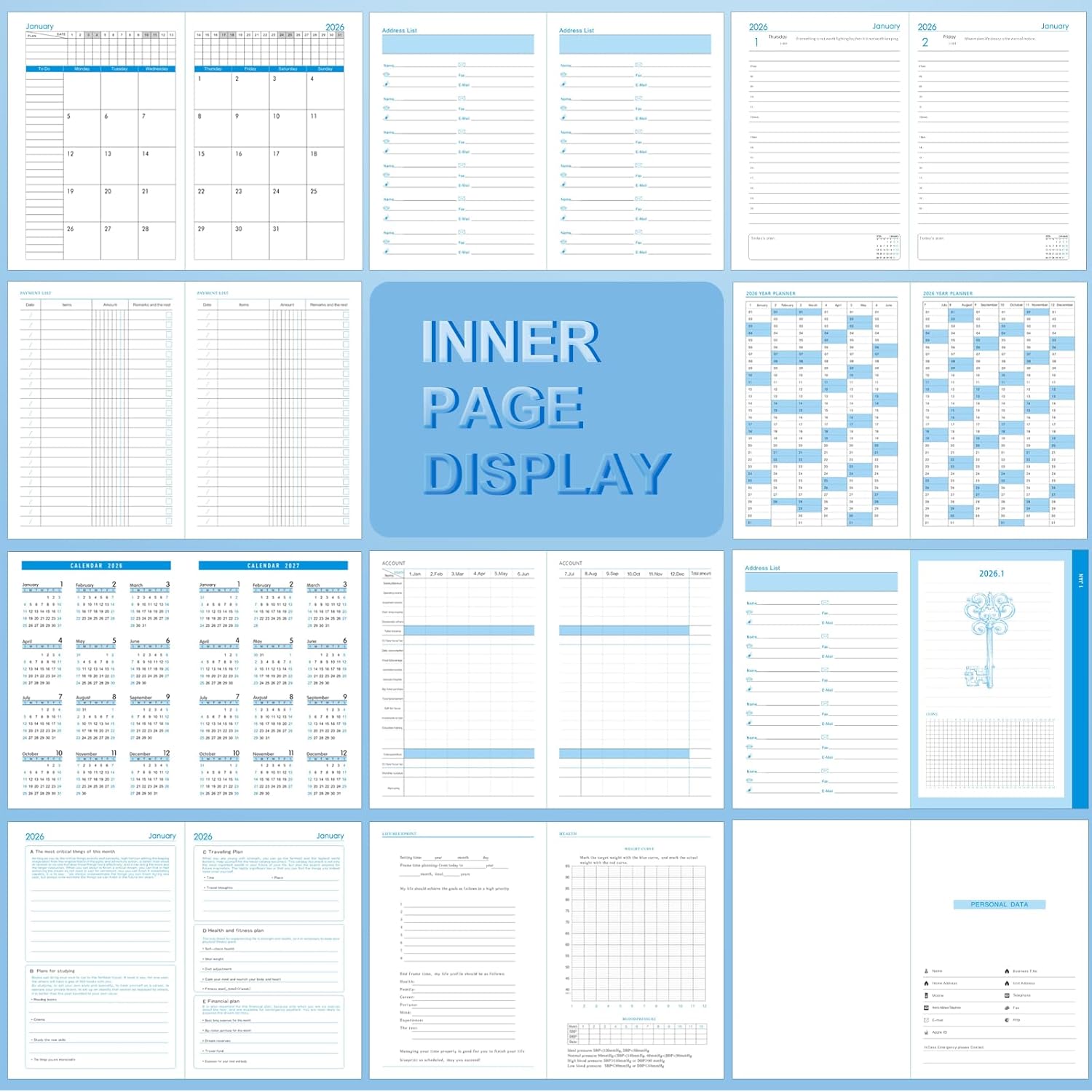 Thumbnail 2 de 2026 Diary A5 Page a Day Daily Planner 📓