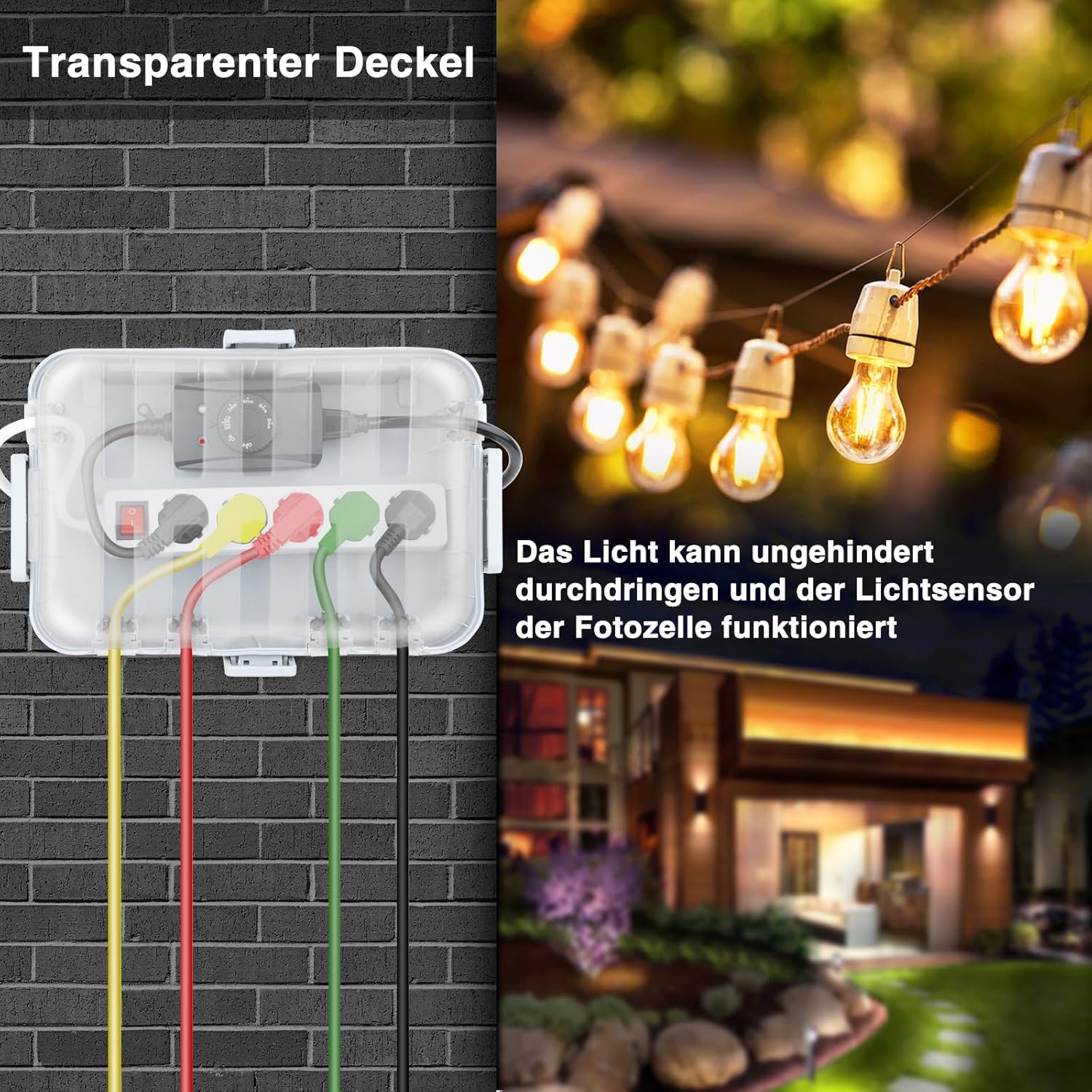 Thumbnail 1 de RESTMO Große wasserdichte Kabelbox für den Außenbereich – IP54, 32 × 22 × 13 cm, transparentes Grau