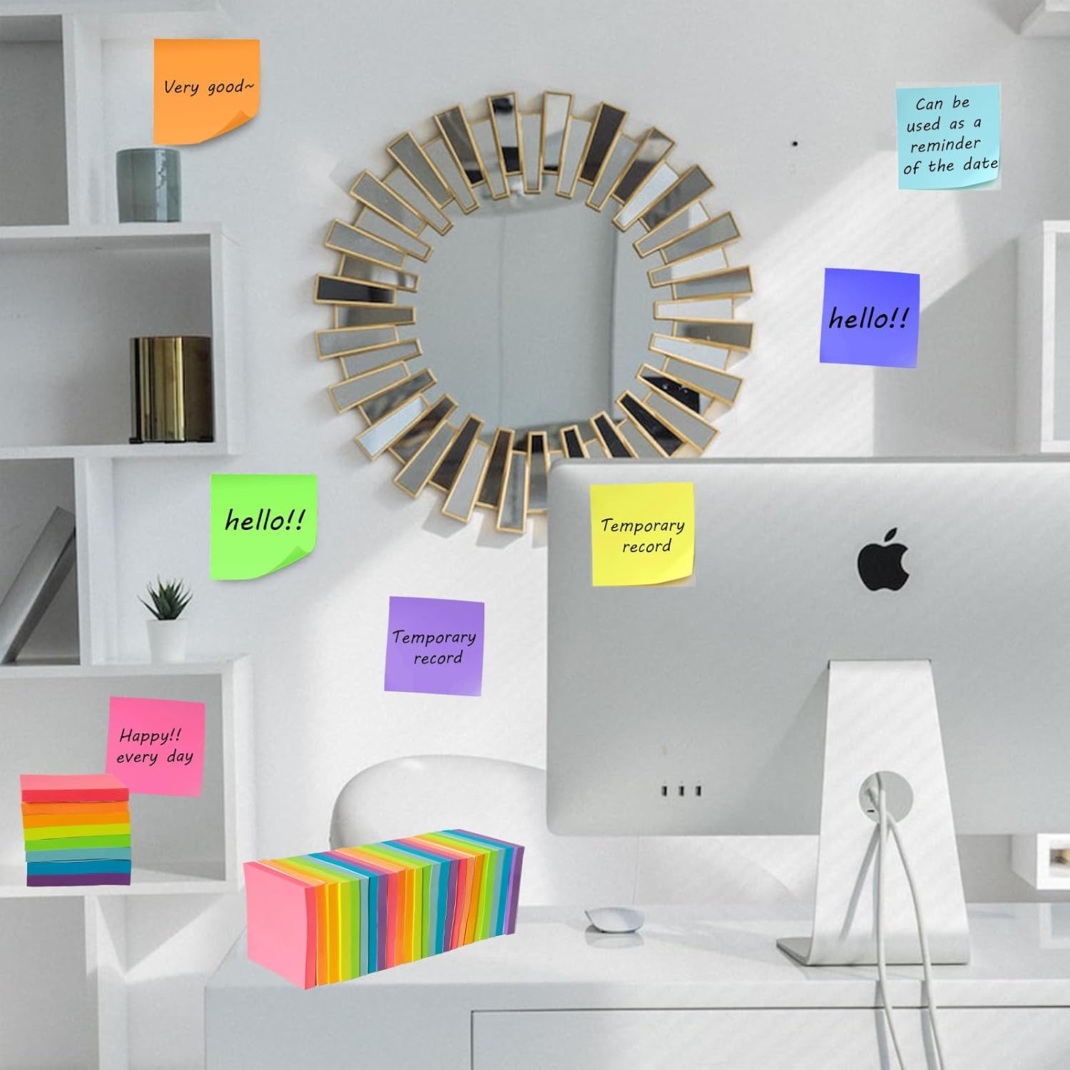 Thumbnail 5 de KIFZM 3x3 in Bright Sticky Notes, 80 Sheets 📝