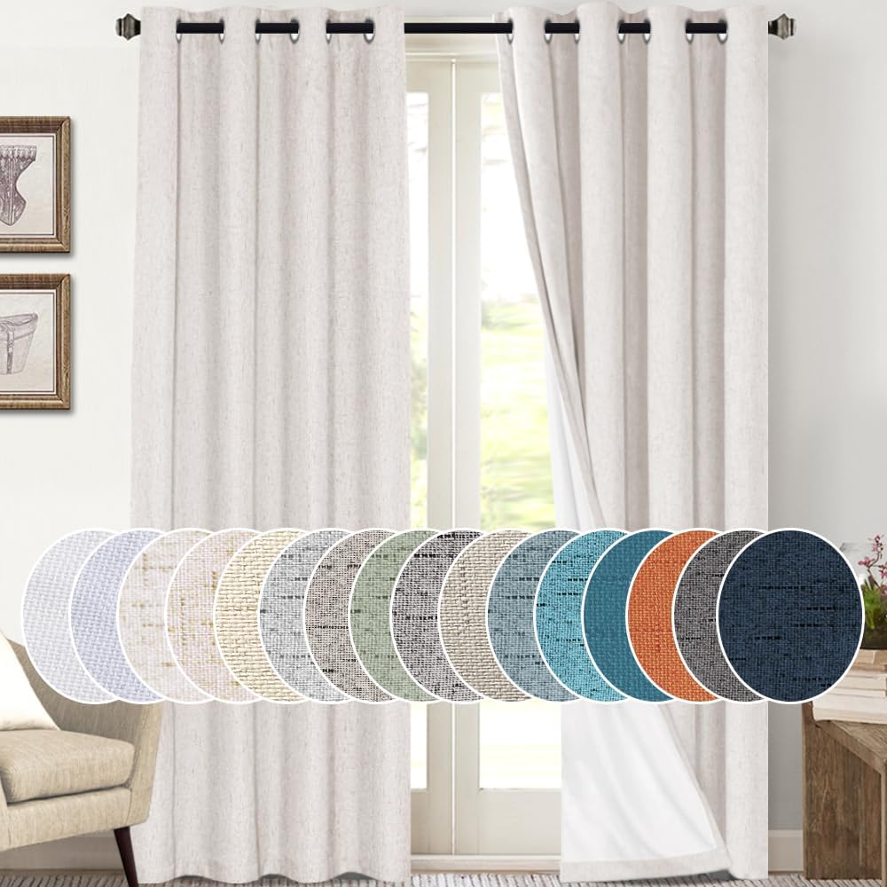 PrinceDeco Blackout Curtains 108-inch