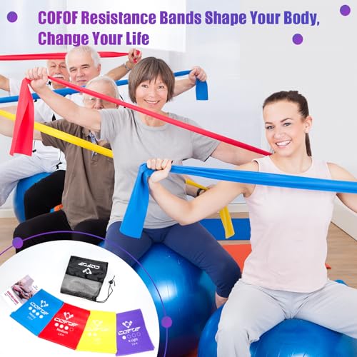 Thumbnail 5 de COFOF Resistance Bands 1.8m/4-Colour Set (4 Levels) – Latex-free Exercise Band