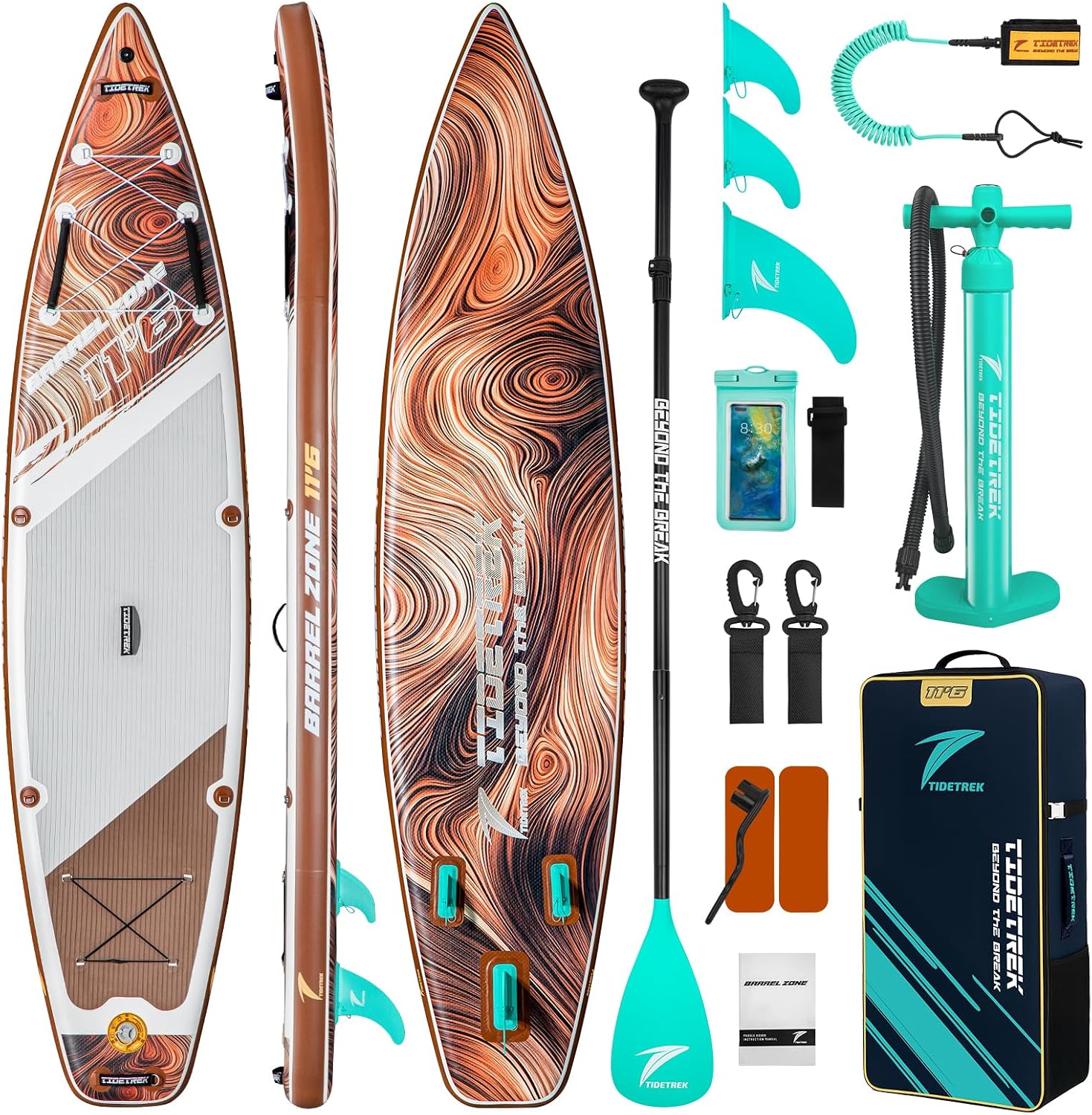 Detalle de TIDETREK 11'6 Inflatable SUP with Premium Accessories: Stable, Versatile, Ready for Any Water