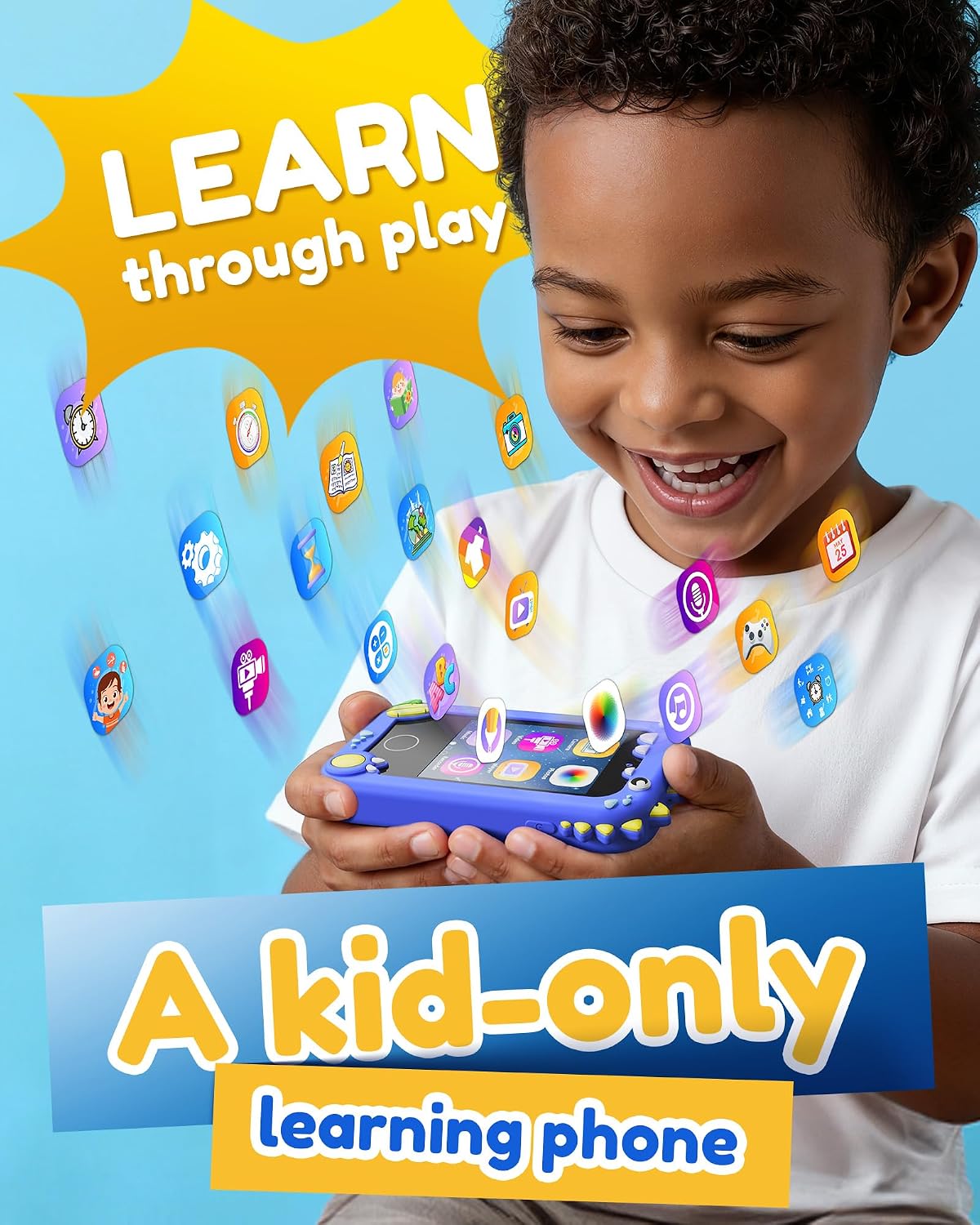 Detalle de KOKODI Kids Toy Phone, Blue, 2.8-Inch Touchscreen, Camera and Games