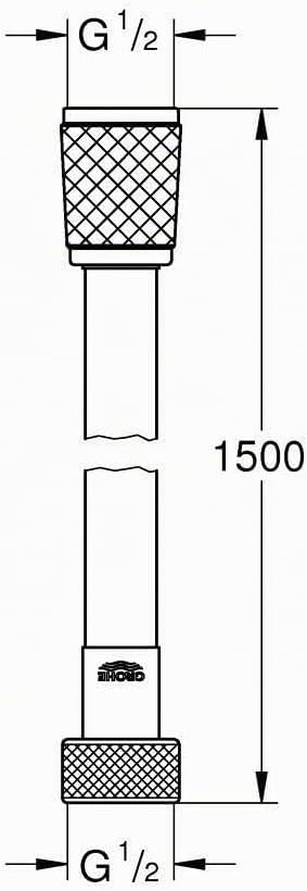 Thumbnail 1 de GROHE Vitalioflex Duschschlauch 1,50 m – knickfest, hitzebeständig, universeller Anschluss, Chrom (28743002)