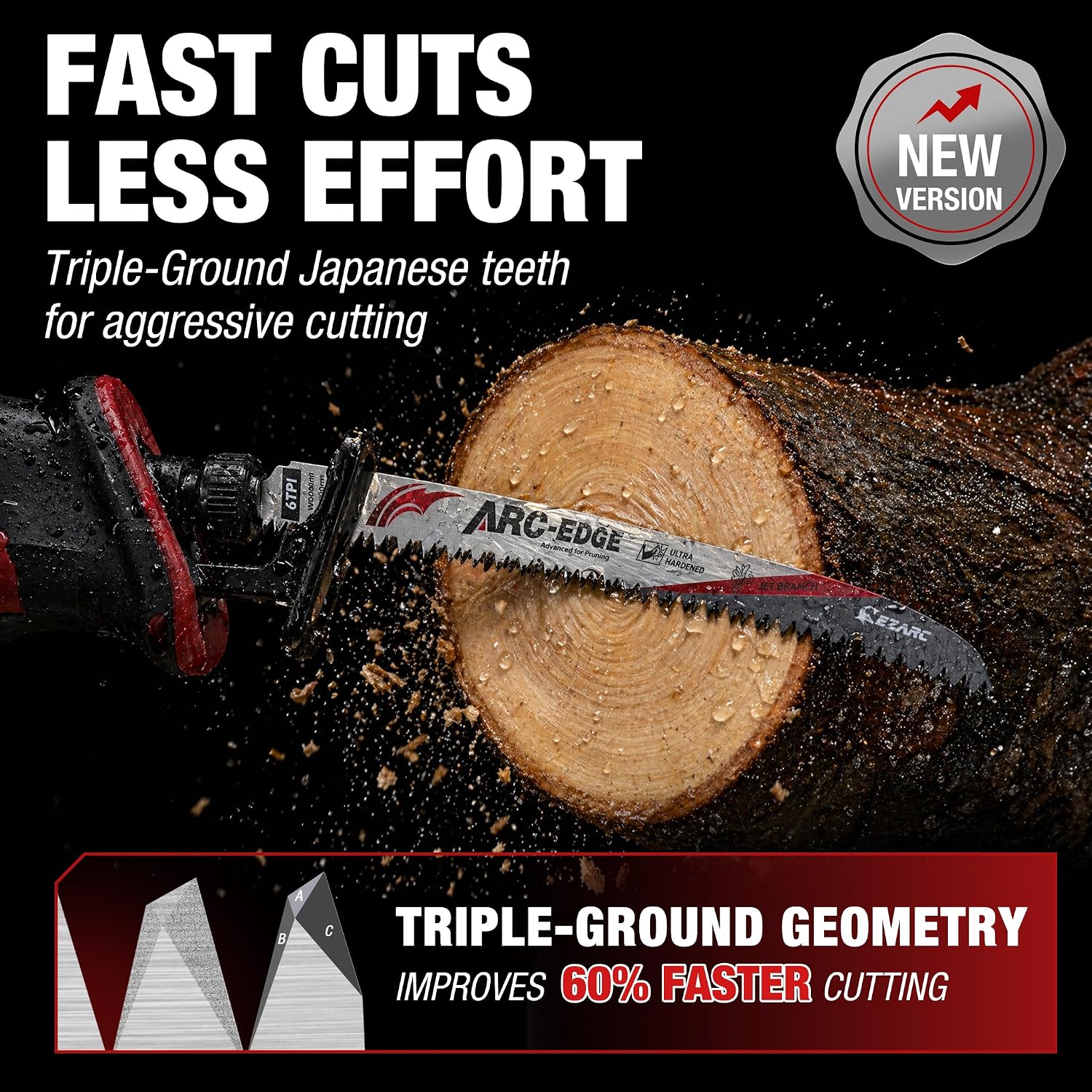 Thumbnail 1 de EZARC 802068 Arc Edge Reciprocating Saw Blades, 12-Inch 6 TPI, 3-Pack
