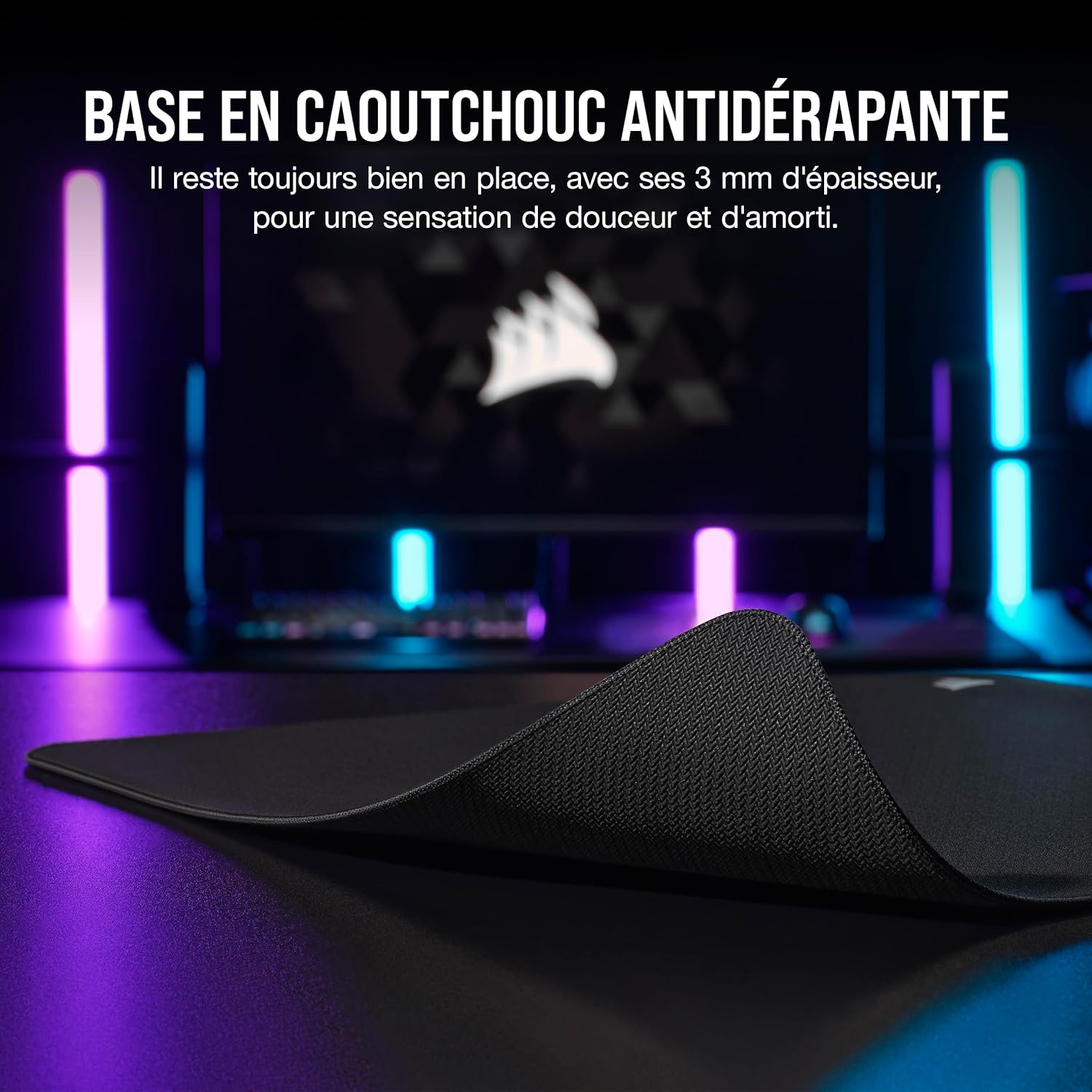 Thumbnail 4 de Tapis de souris Corsair MM500 v2 en tissu hybride grand format 45 x 40 cm, noir