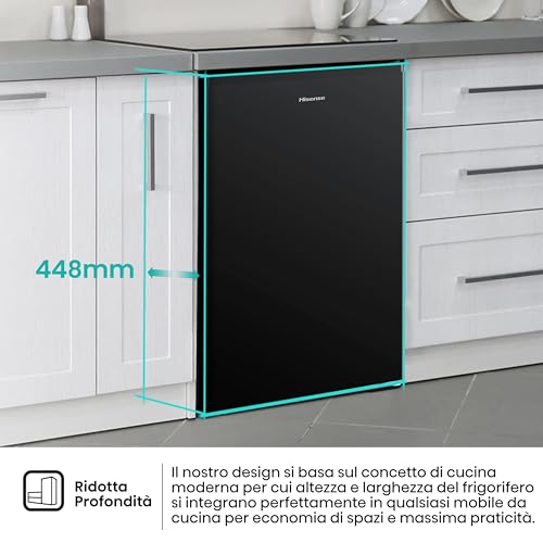 Detalle de Hisense MUR48092BE Frigorifero monoporta 94 L, Classe E, Nero