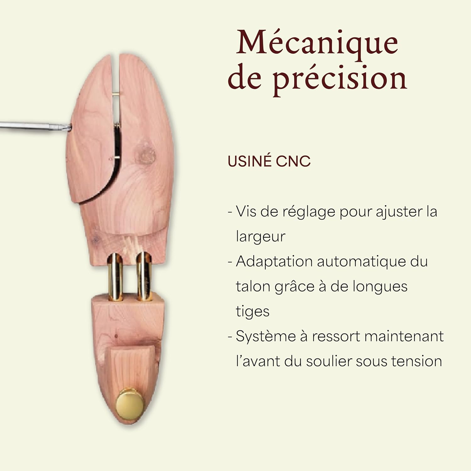 Detalle de Embauchoirs en bois de cèdre Langer & Messmer – ajustement optimal, disponibles en 34–50, avec chausse-pied de voyage