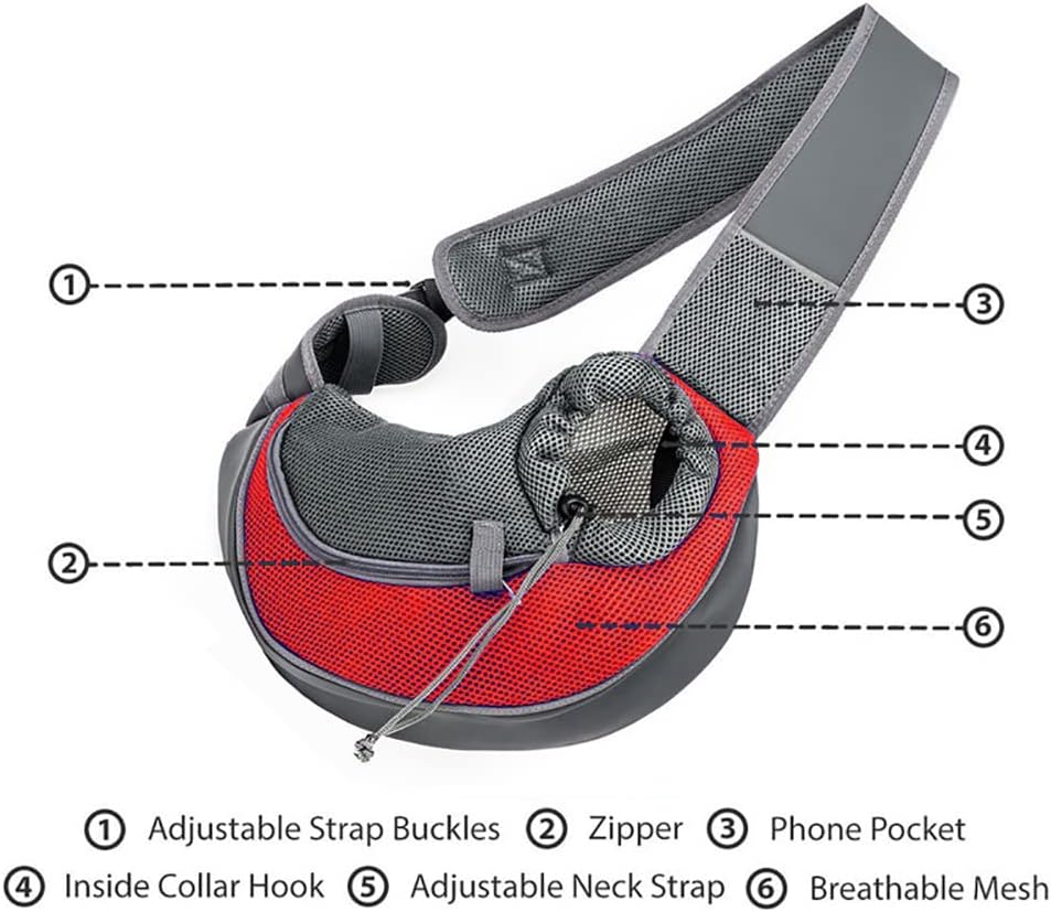 Detalle 2 de Pet sling carrier with hand free strap 45 x 13 x 28cm
