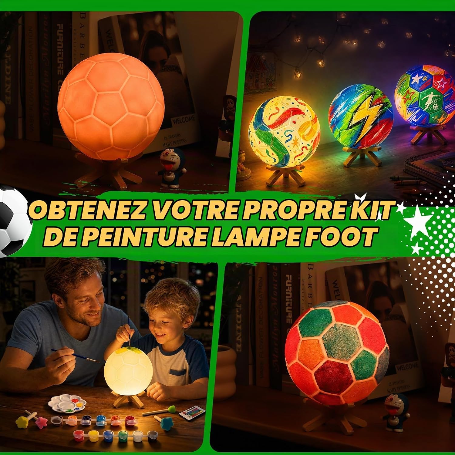 Thumbnail 4 de Toyzey WJ121668BXXMS voetballamp-knutselset met 16 kleuren en 4 lichtmodi