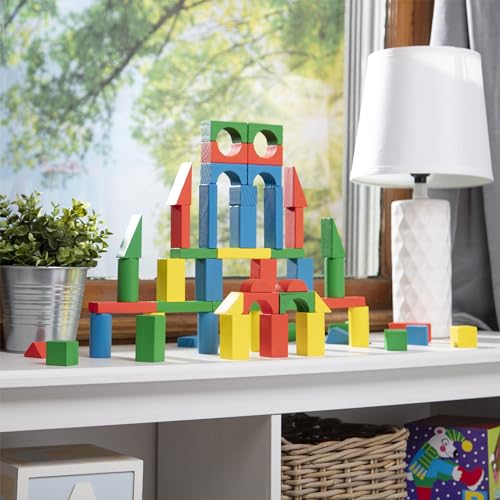 Thumbnail 8 de Melissa & Doug Wooden Building Blocks, 100-Piece Set with 4 Colors and 9 Shapes