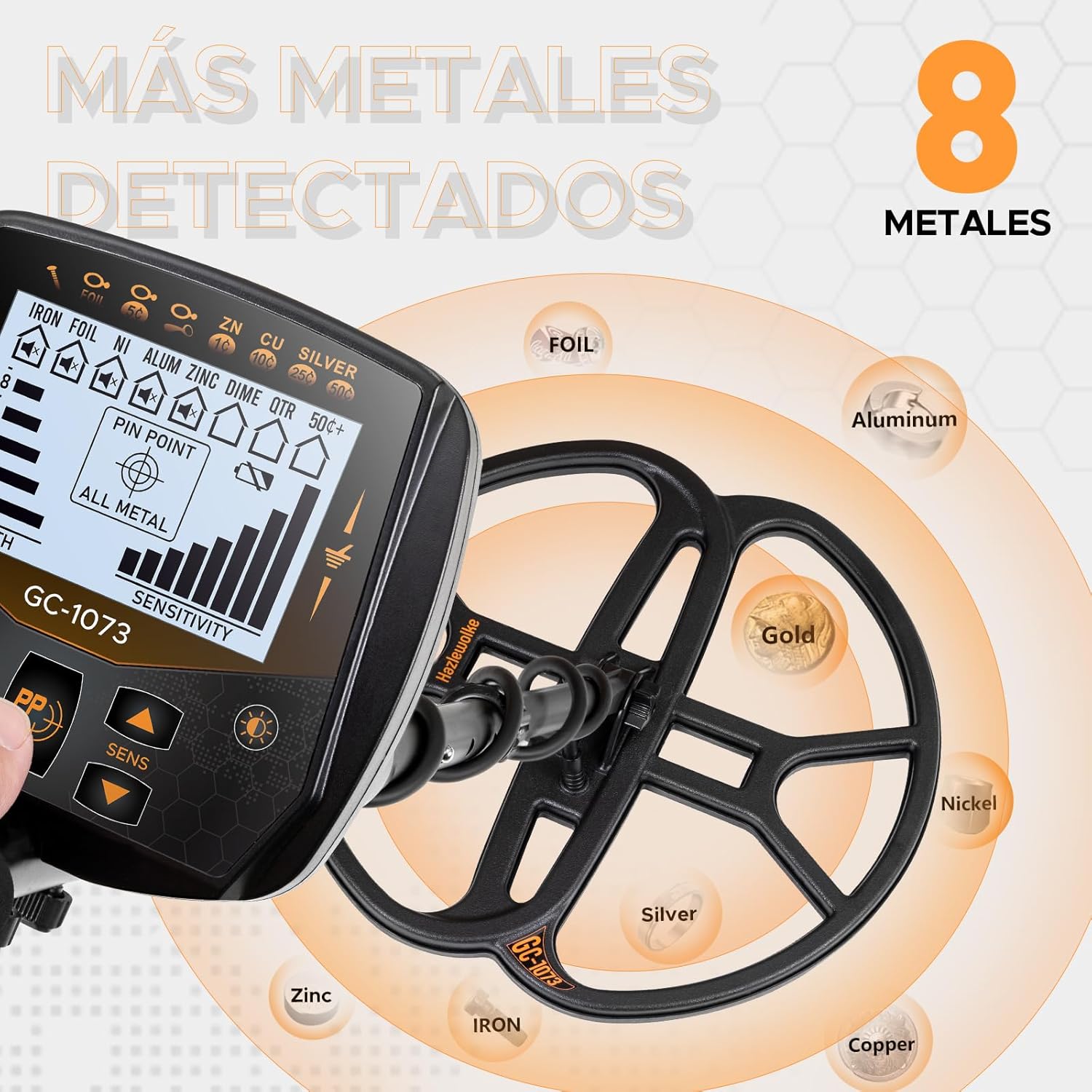 Thumbnail 2 de Hazlewolke Detector de Metales Profesional 33cm 💎 Resistente al Agua
