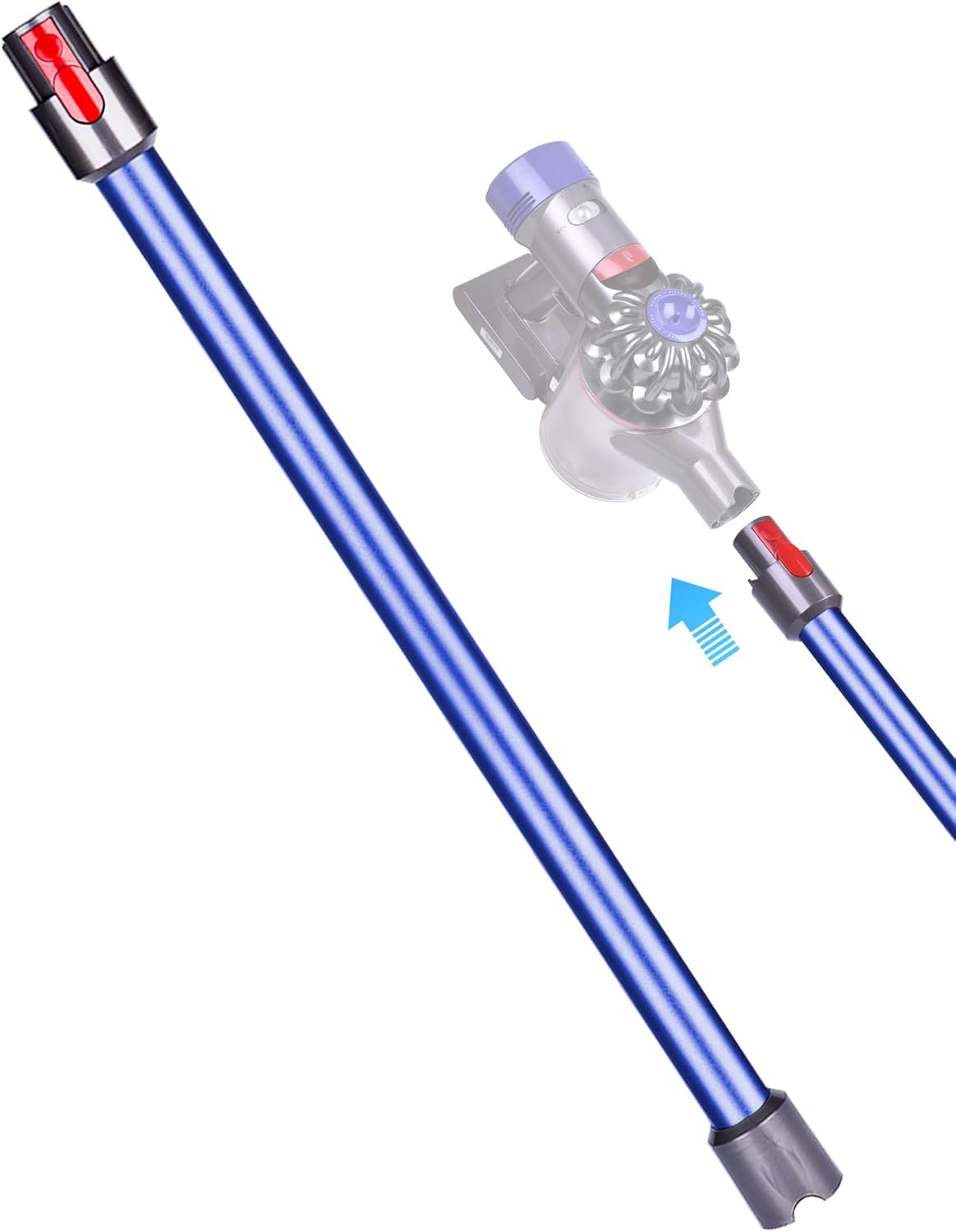 Tube télescopique compatible Dyson V7–V15 (72,5 cm) – Tube d’extension rigide bleu