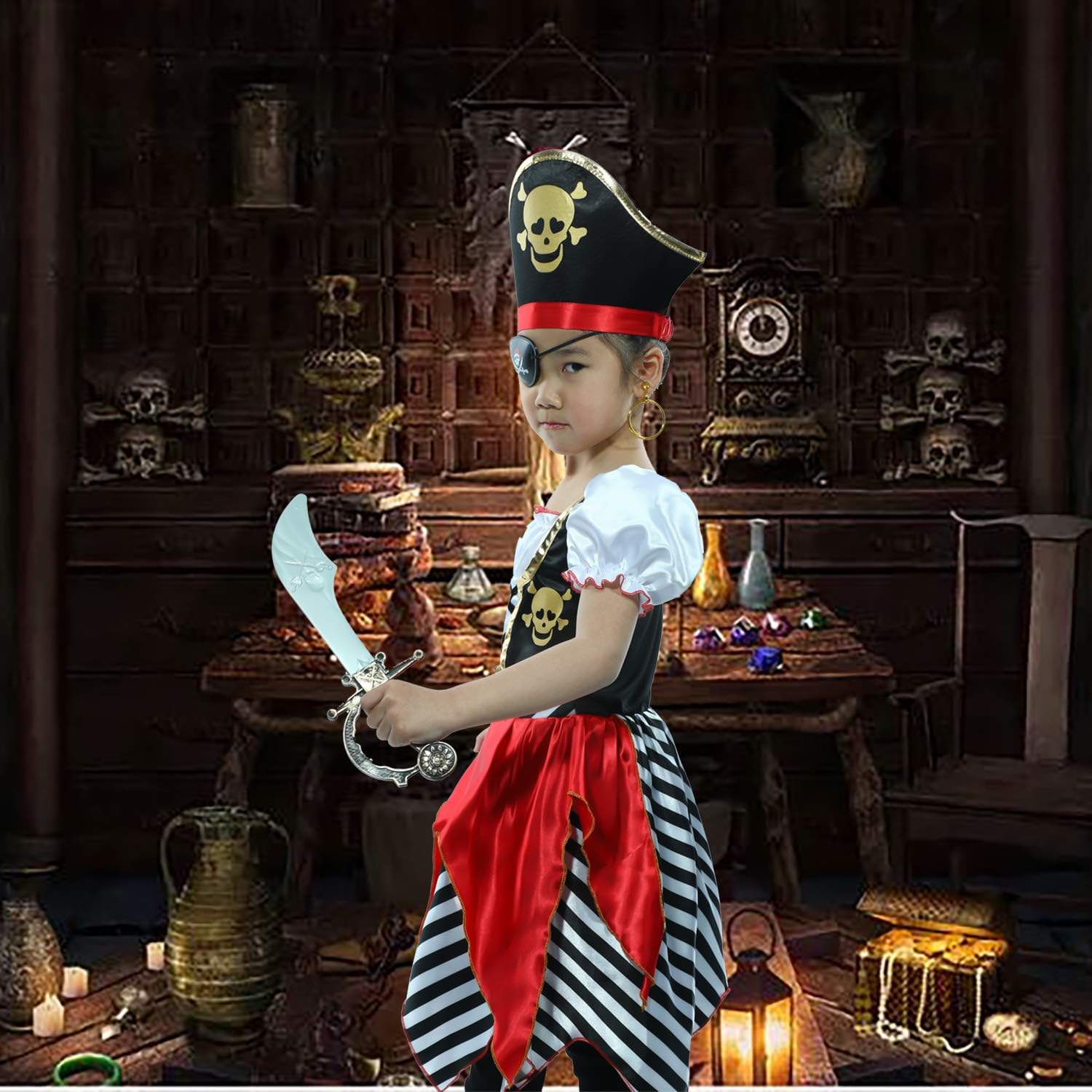 Detalle de Sincere Party Girls Pirate Costume Deluxe Set for 5-6 Years