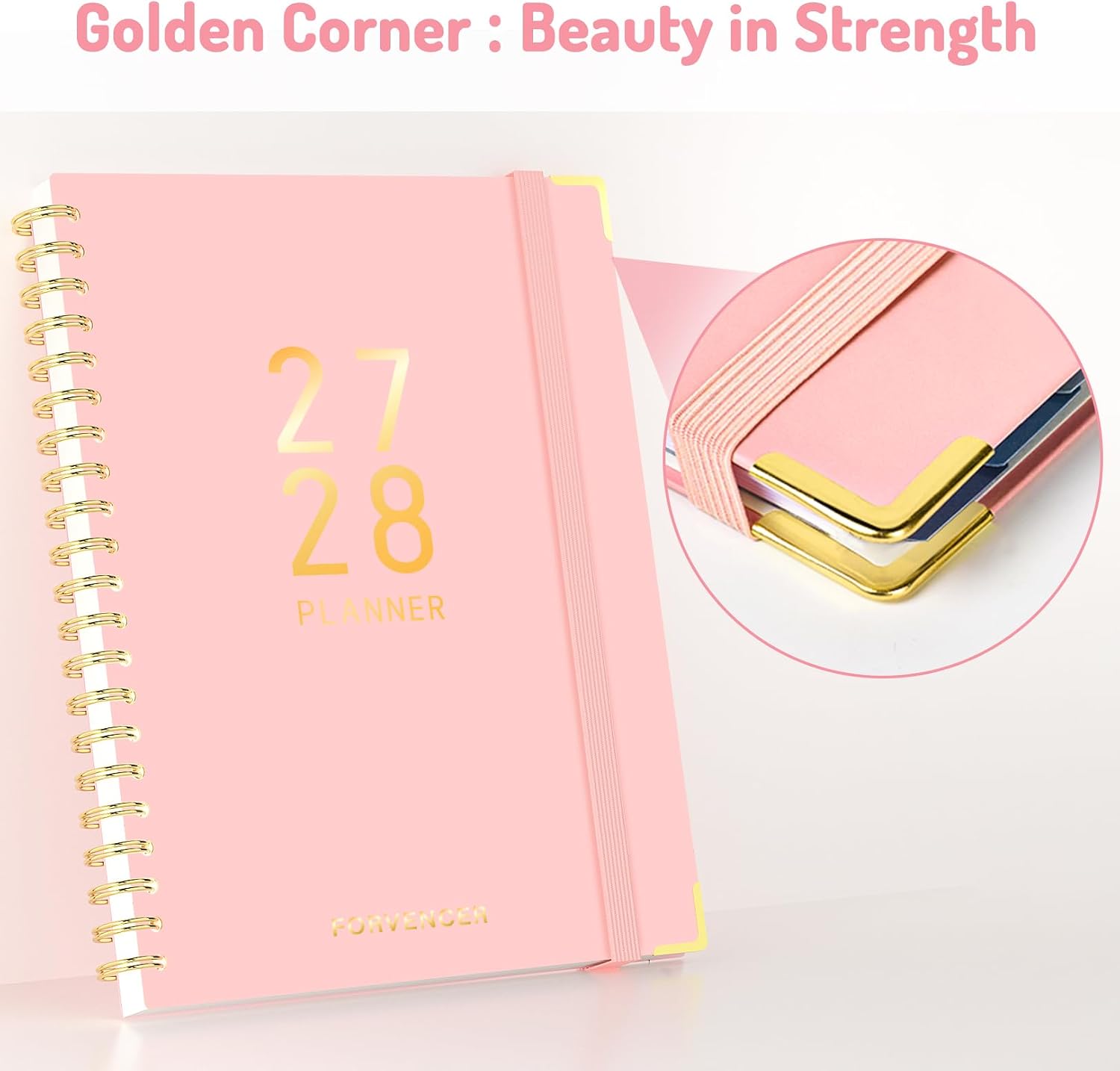 Detalle de Forvencer 2027-2028 Planner, 18-Month Weekly and Monthly, 8.5 x 11-Inch