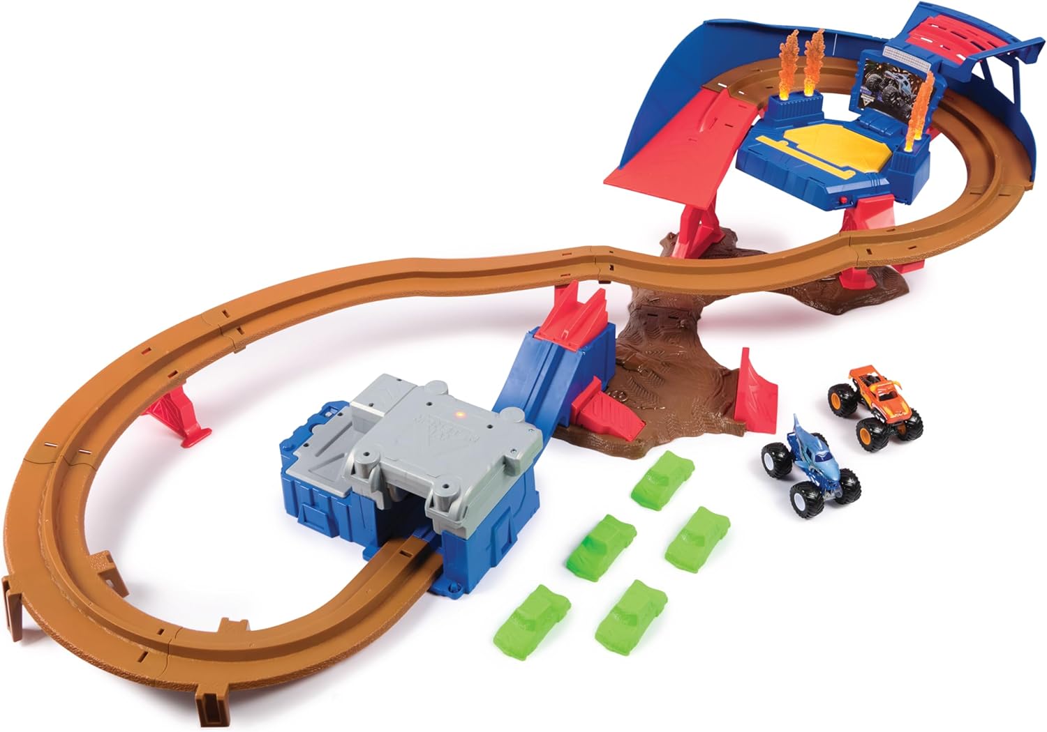 Thumbnail 6 de Monster Jam Set Supercharge Speedway con Megalodon e El Toro Loco 1:64 – Pista illuminata e mezzi die-cast