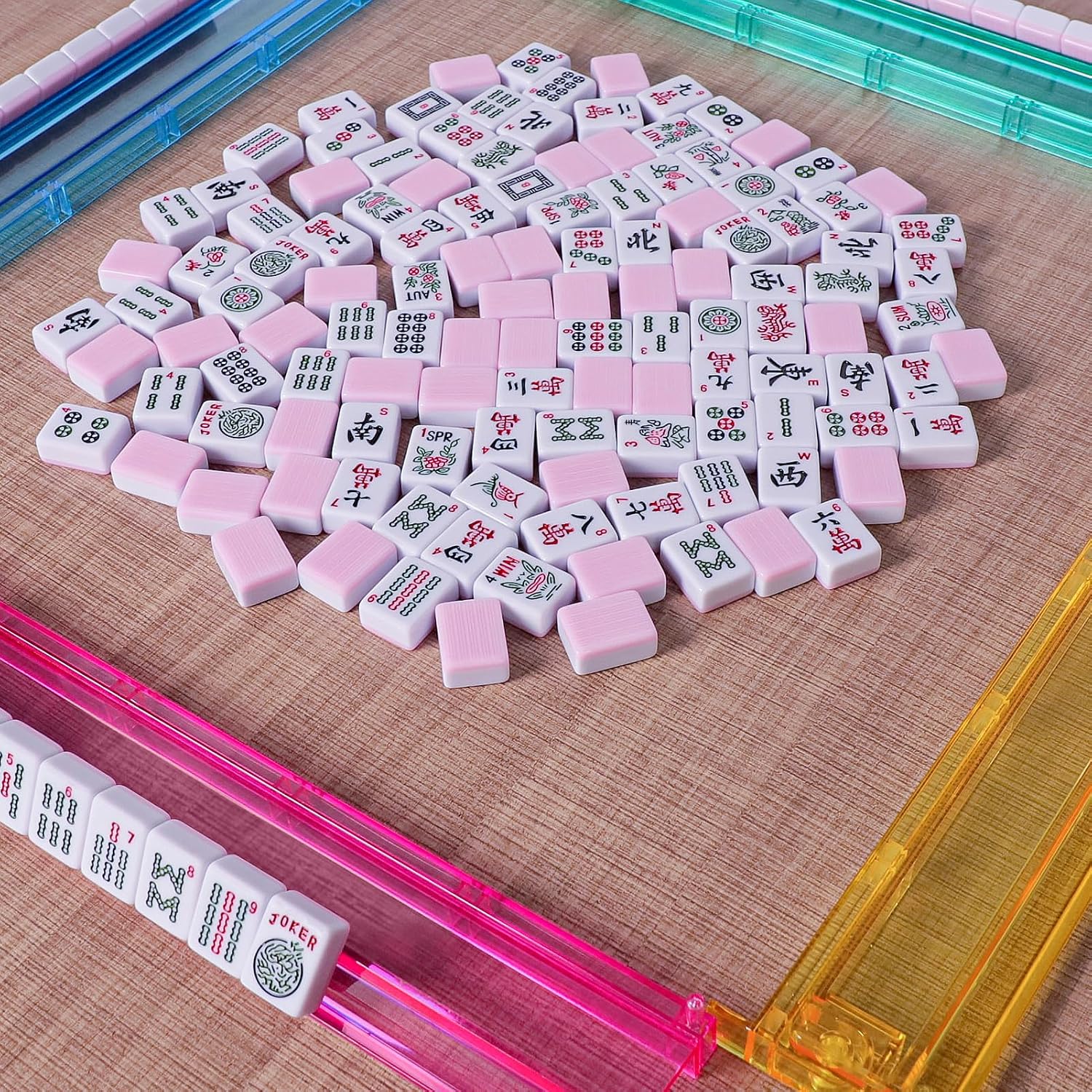 Thumbnail 6 de TIASUSAN American Mahjong Game Set with 166 Pink Tiles and Complete Accessories