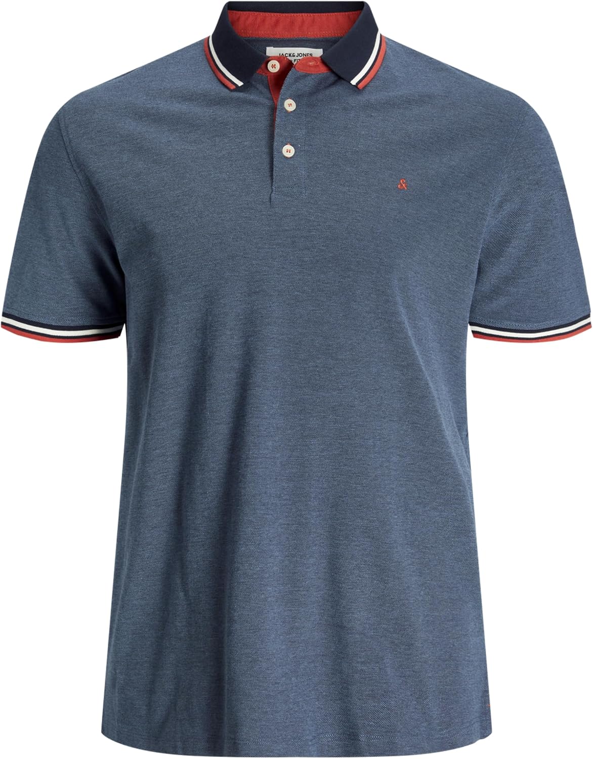 Detalle de Jack & Jones Jjepaulos Polo Ss Noos Polo, Hombre – Azul Marino/Amarillo