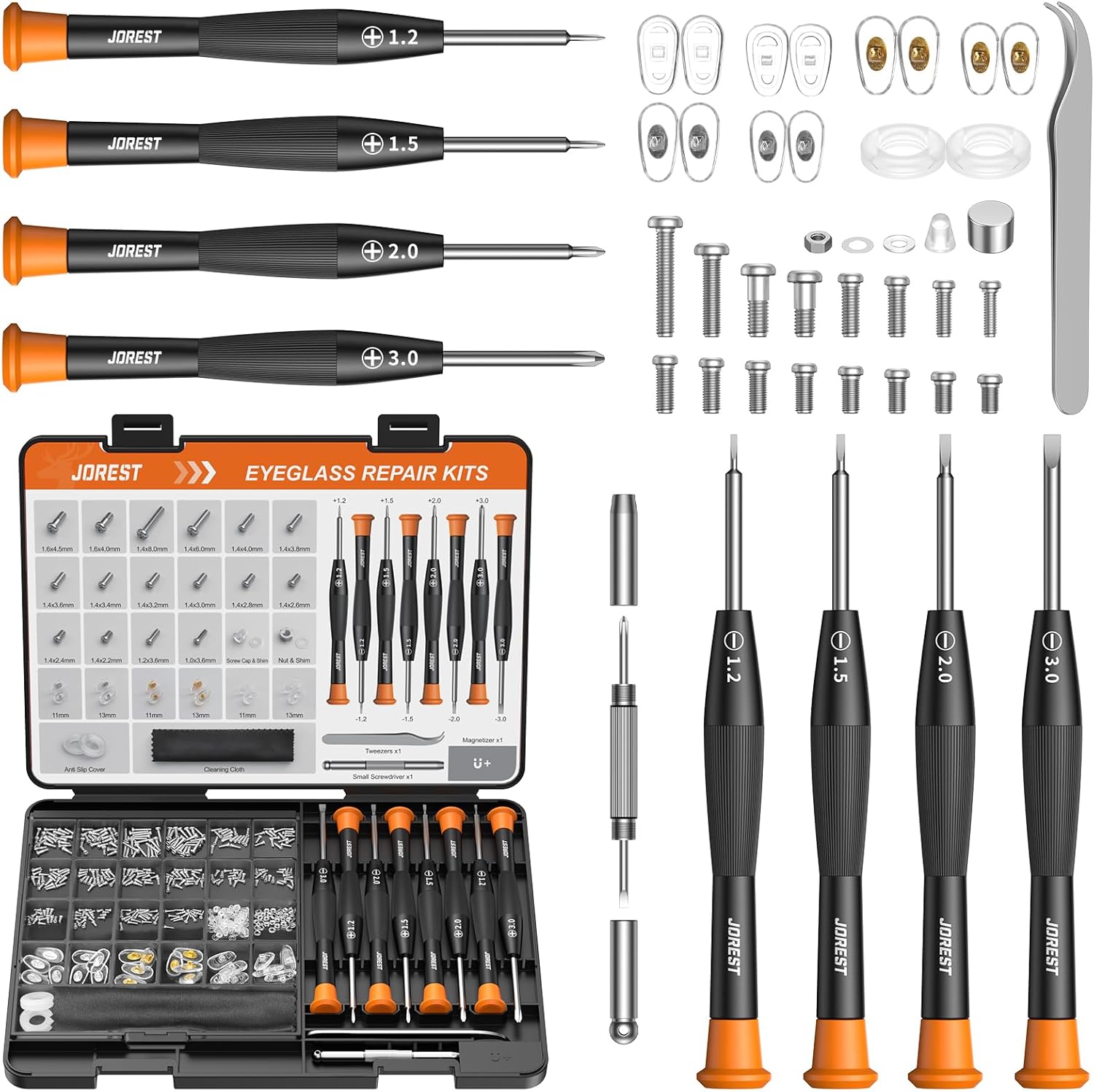 Detalle de JOREST Eyeglass Repairing Kit: a practical all-in-one toolkit for quick on-the-go fixes