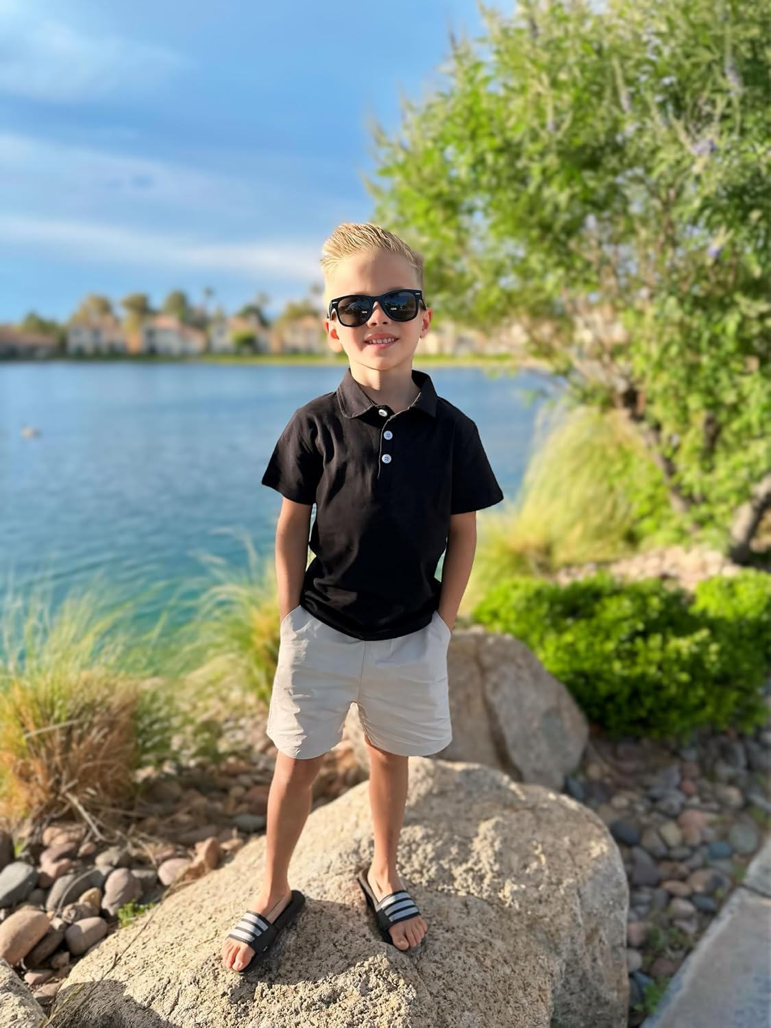 Thumbnail 4 de Volunboy Toddler Boys Summer Polo Set: Short Sleeve Top and Elastic Shorts (1–6 Years)