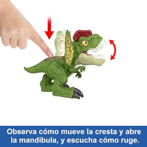 Detalle 2 de Mattel Jurassic World Uncaged Dilophosaurus con sonidos y proyectiles +4 años