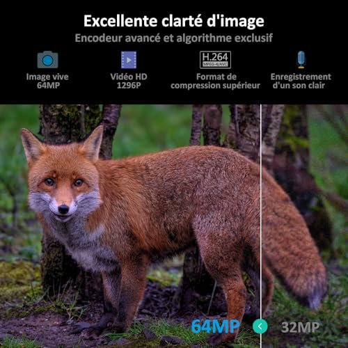 Detalle de GardePro A3S Camera de Chasse : 64 MP et 1296P H.264 pour l’observation nocturne