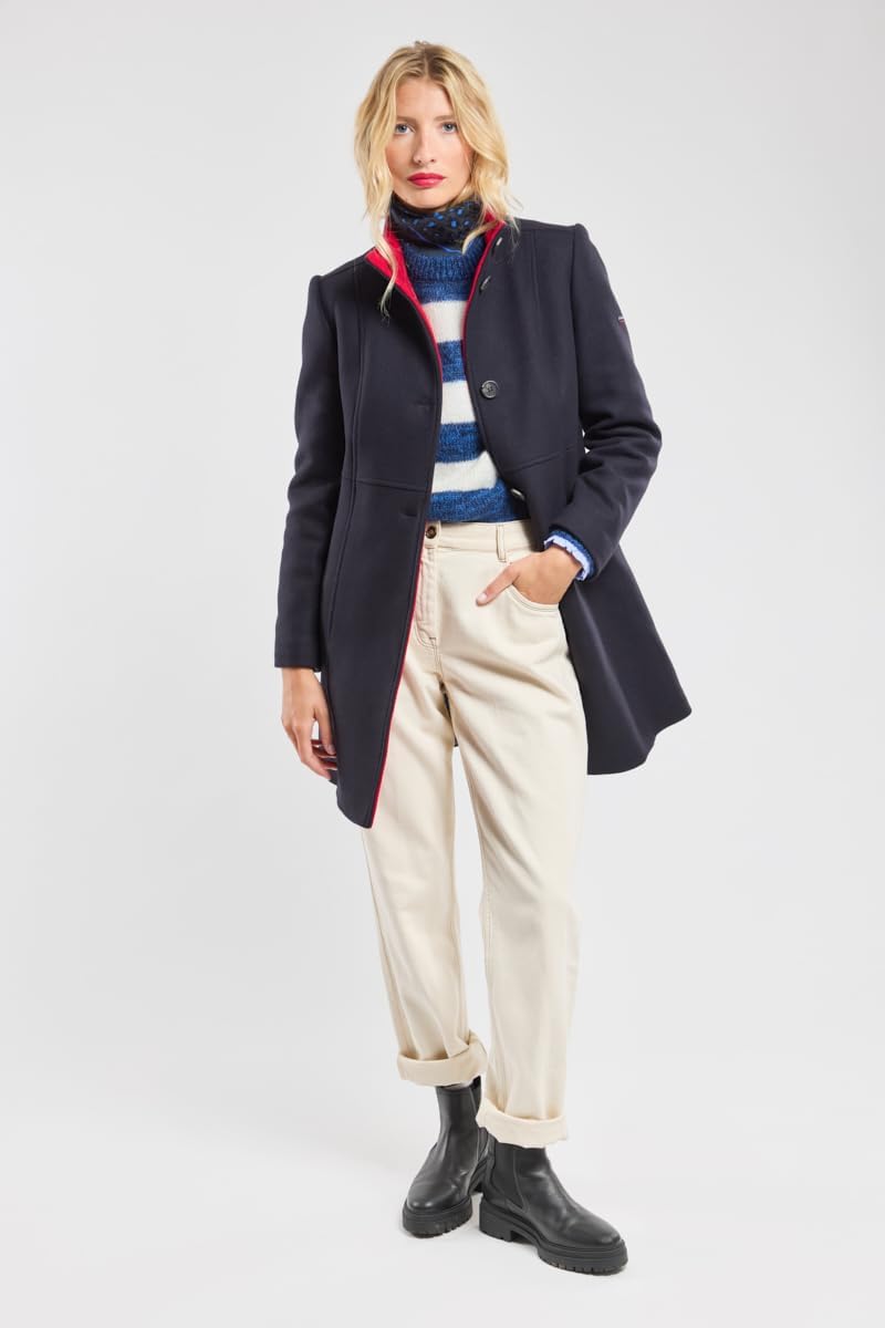 Thumbnail 1 de Armor Lux manteau long bicolore femme (laine et poliamide) à col montant