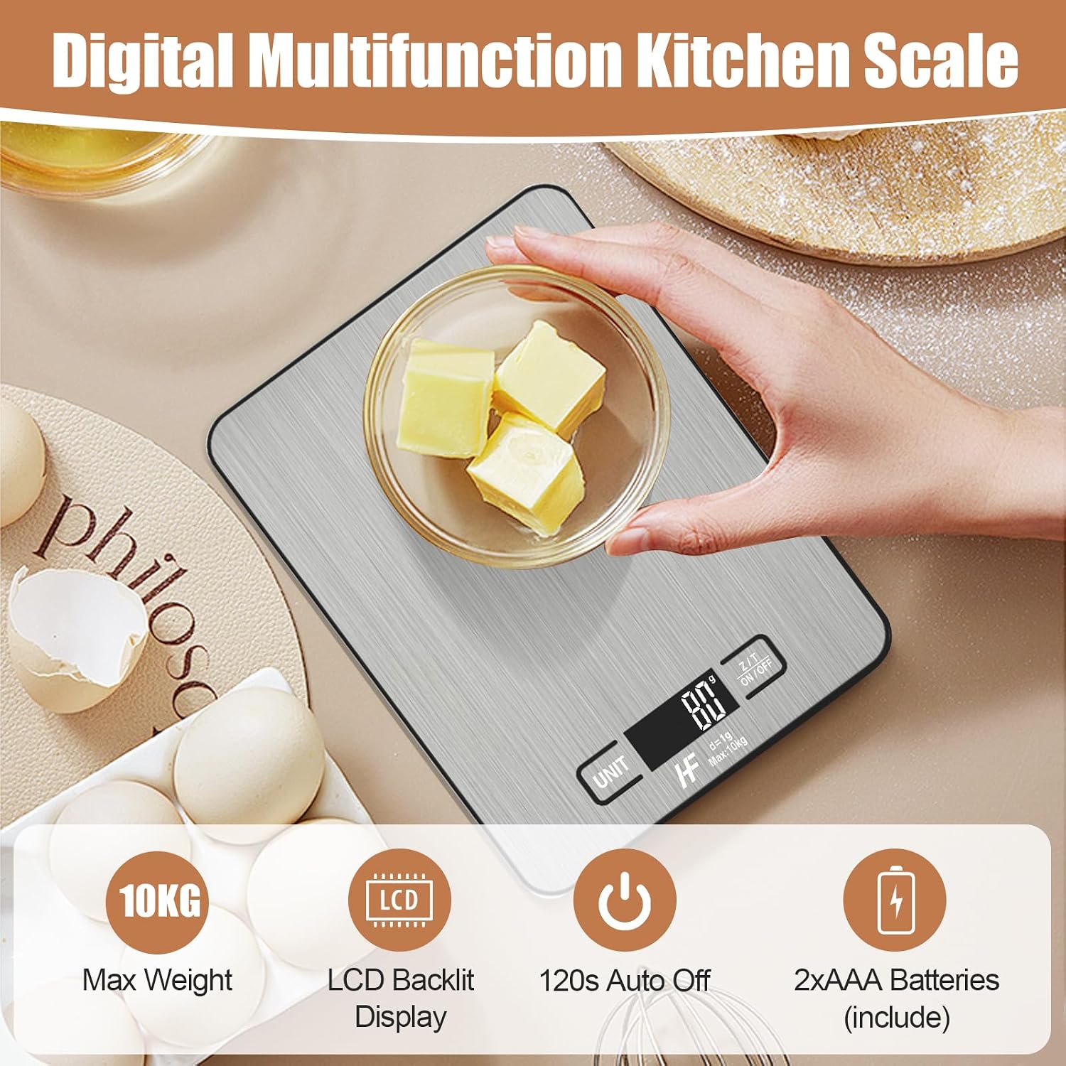 Detalle de HomeFashion Large digital kitchen scale 10kg