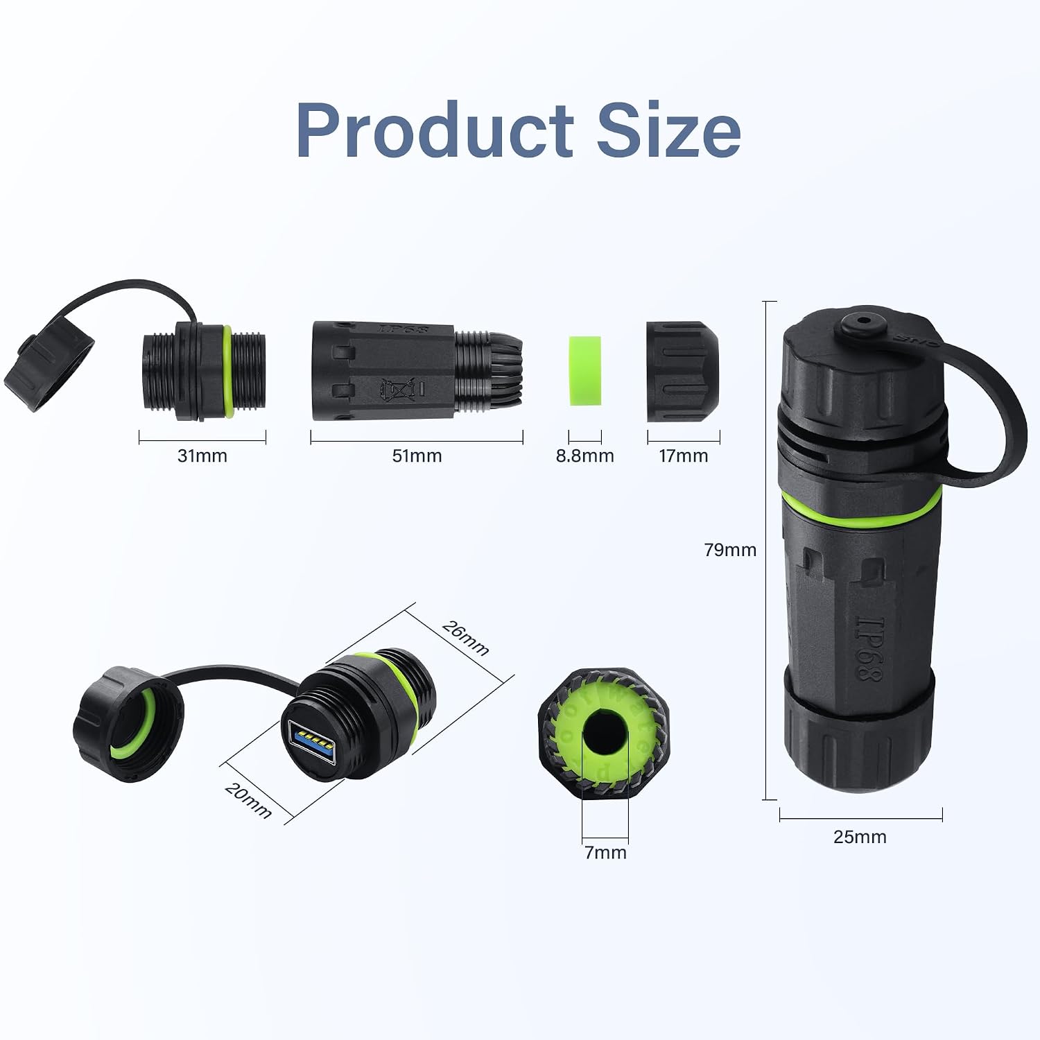 Thumbnail 6 de USB 3.0 Waterproof Coupler IP68, 5Gbps