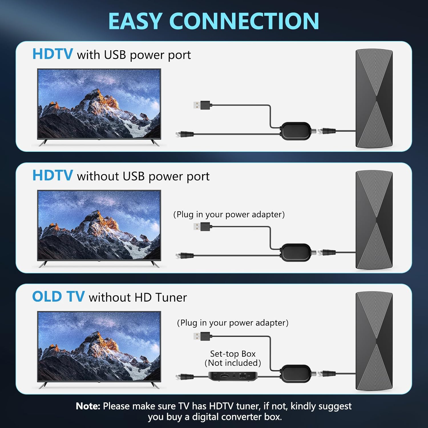 Thumbnail 6 de 2025 Long Range TV Antenna 33ft Cable