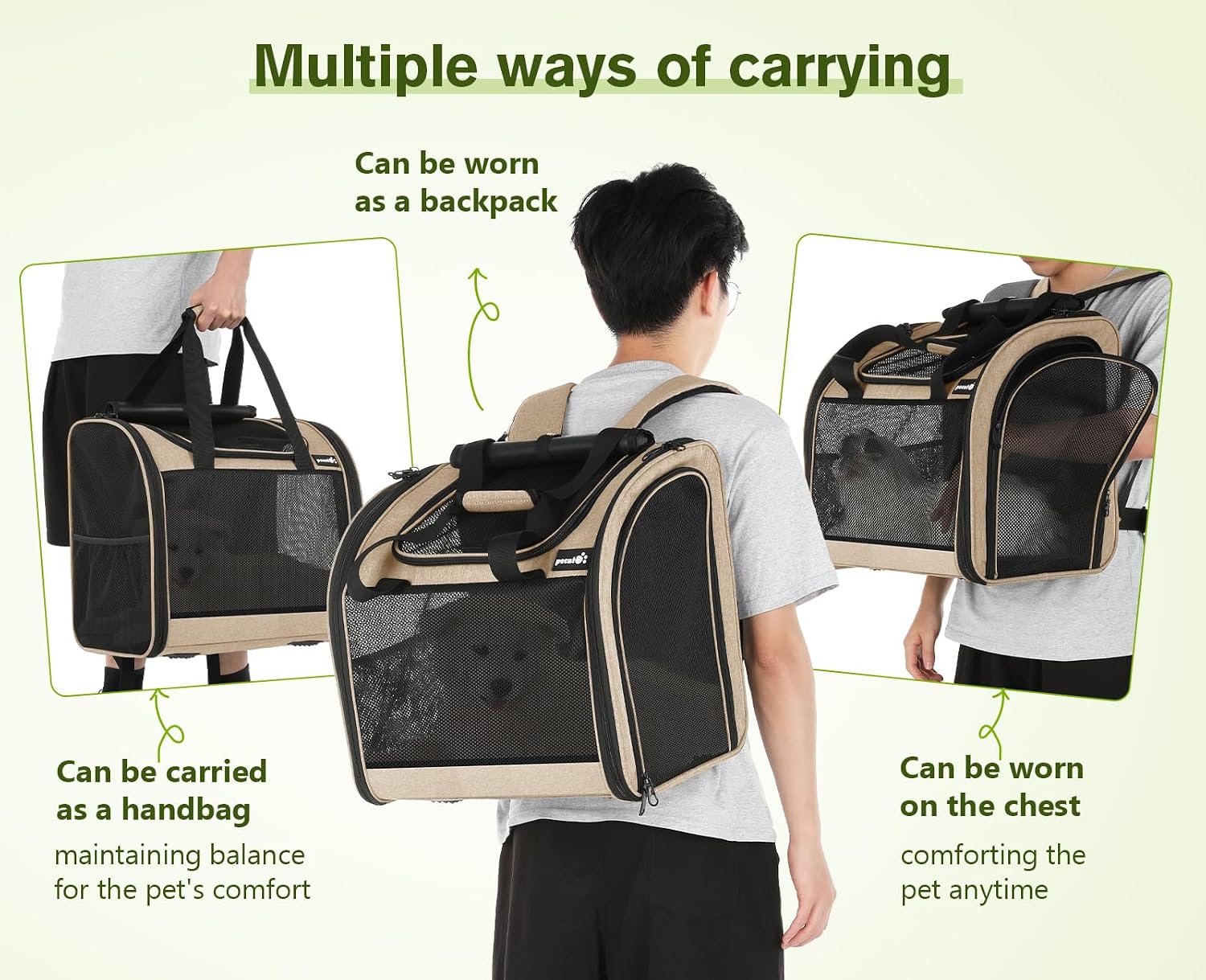 Detalle 2 de pecute Mochila transportadora para gatos 1 unidad